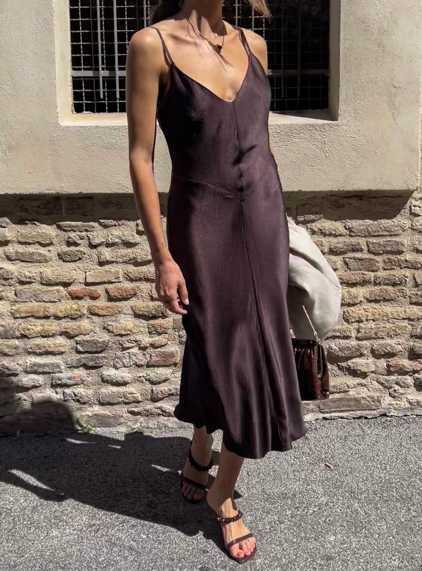 Dark choco slip dress