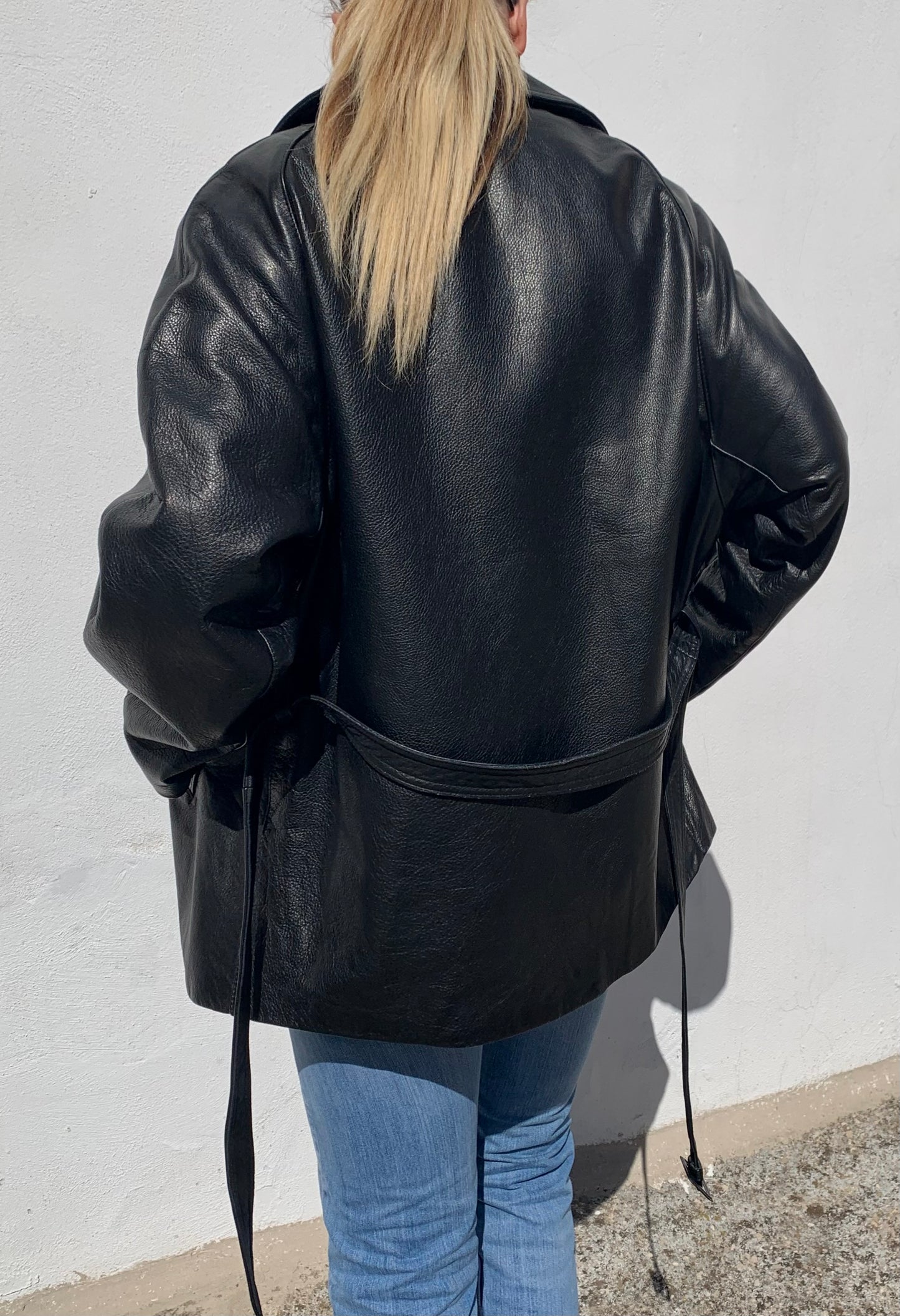 Vintage oversized leather jacket