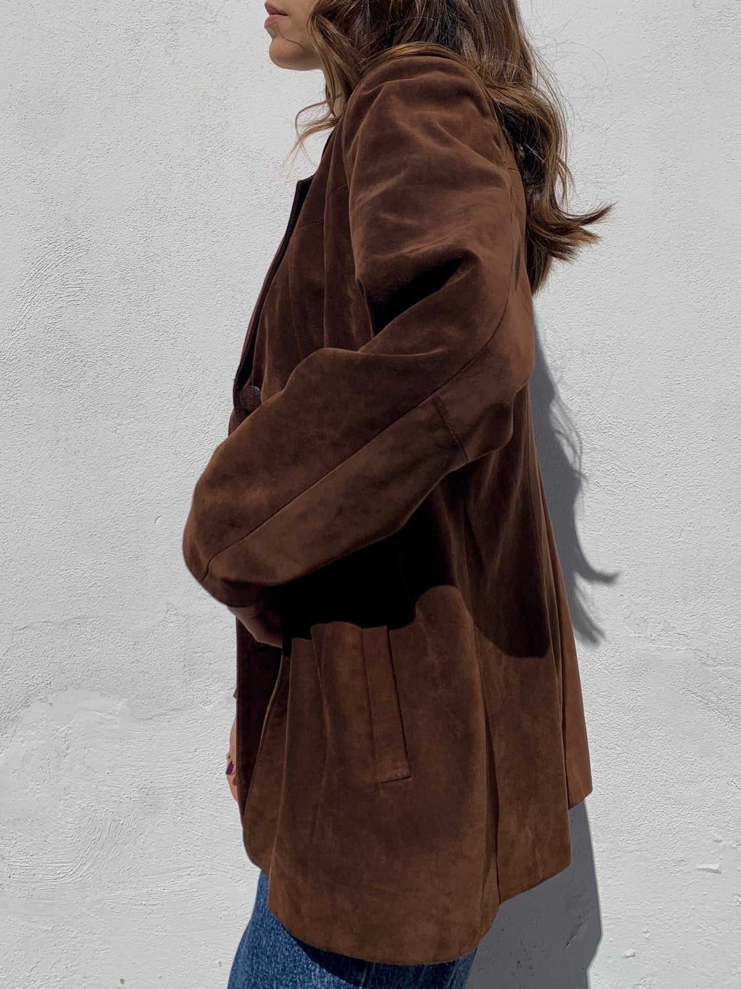 Vintage brown suede blazer