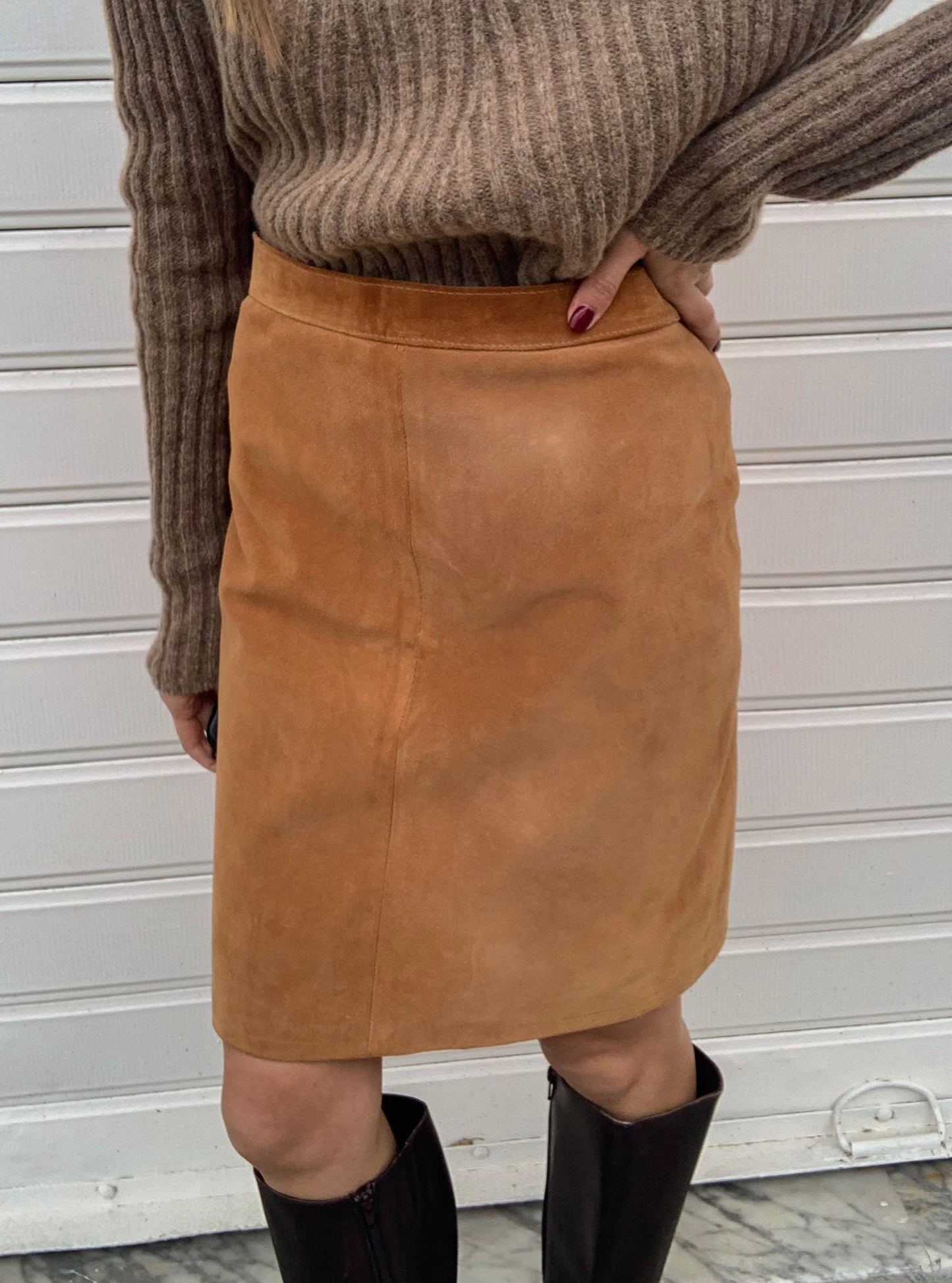 Vintage real suede mini skirt