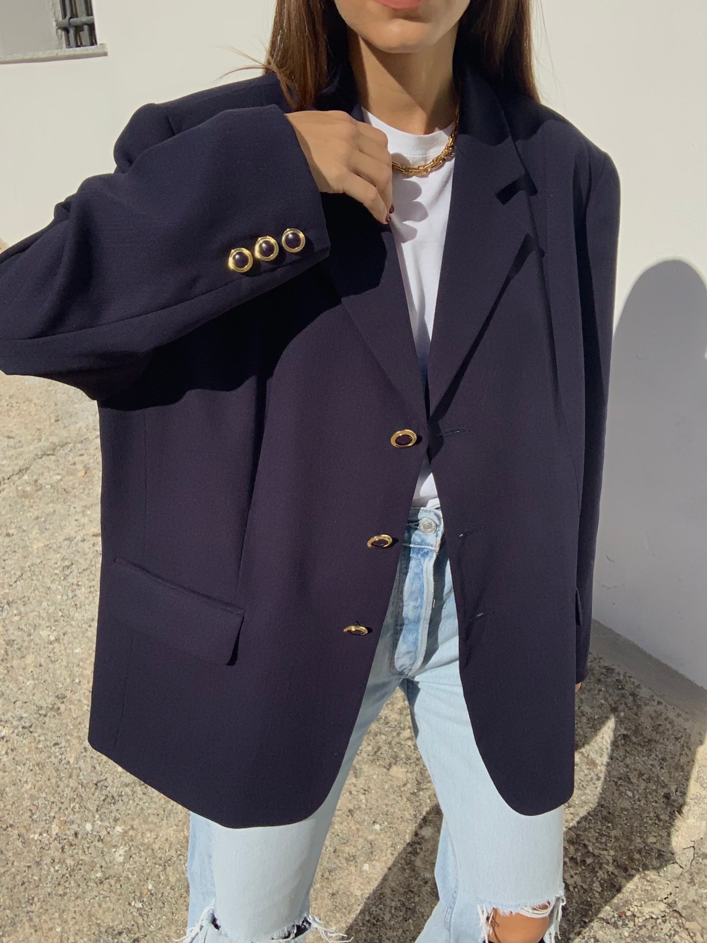 Vintage navy blue blazer