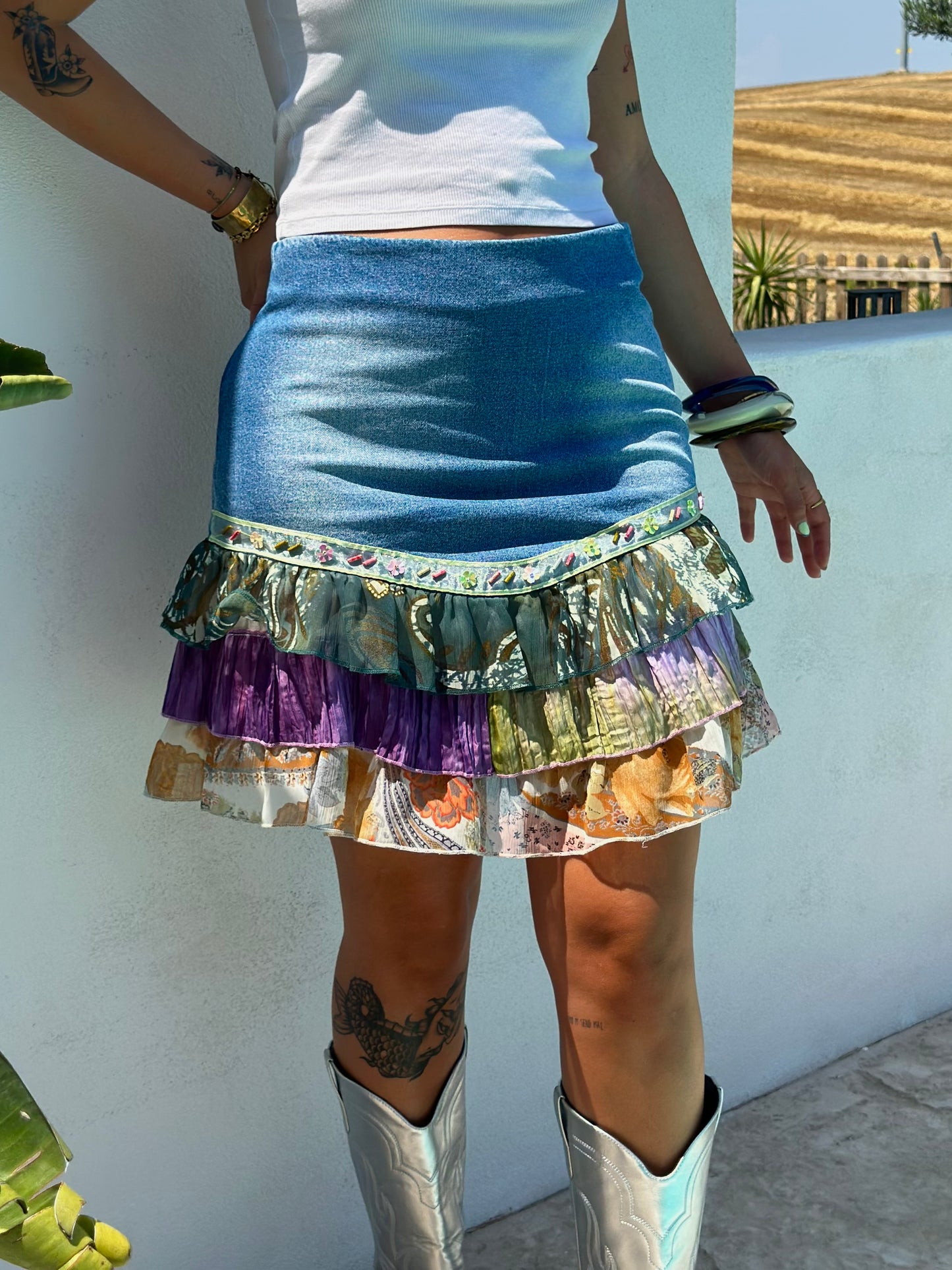Boho ruffled skirt