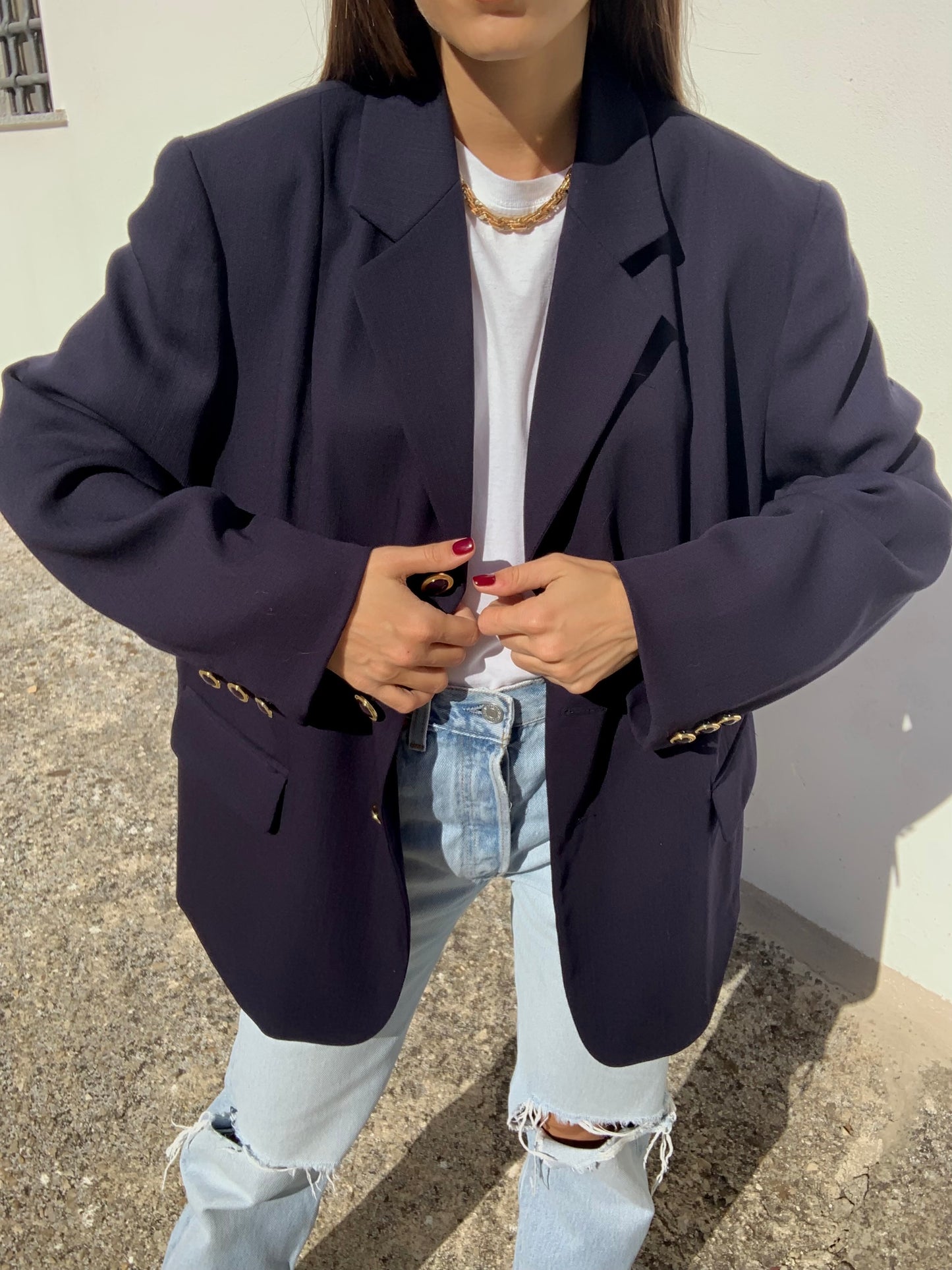 Vintage navy blue blazer