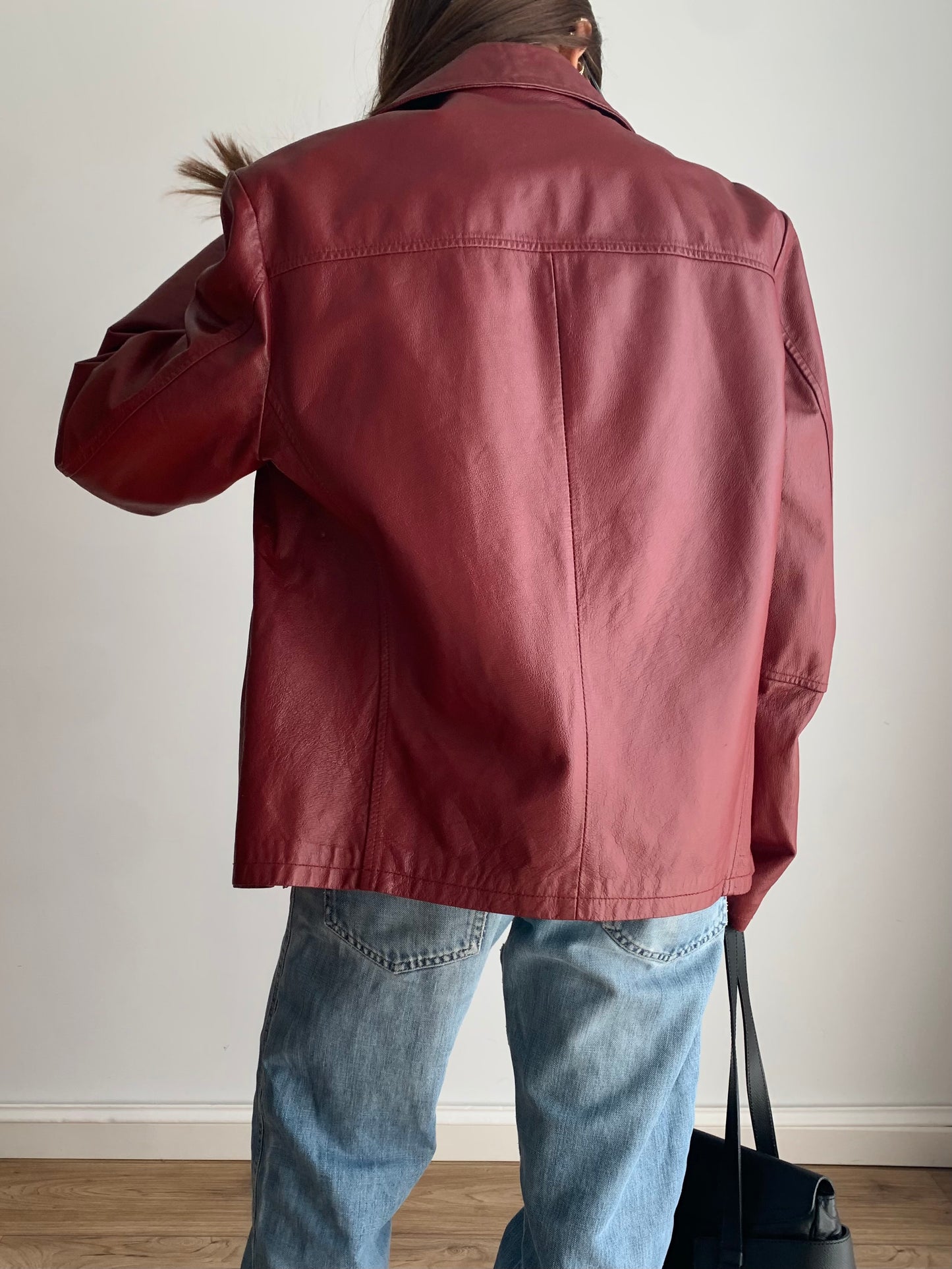 Burgundy leather jacket