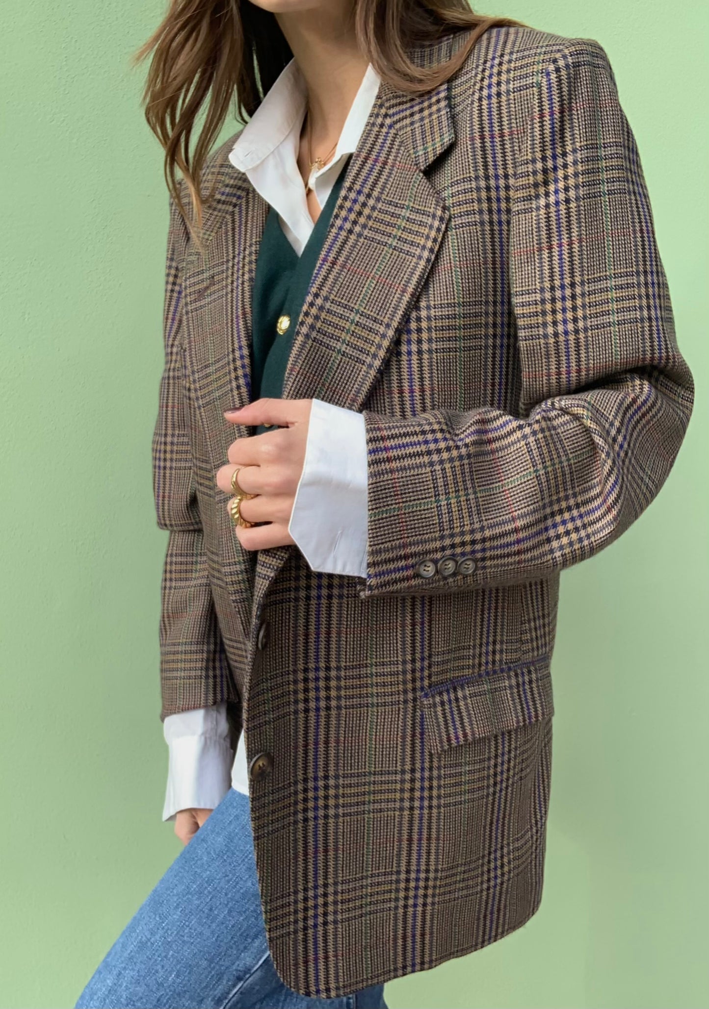 Vintage check blazer