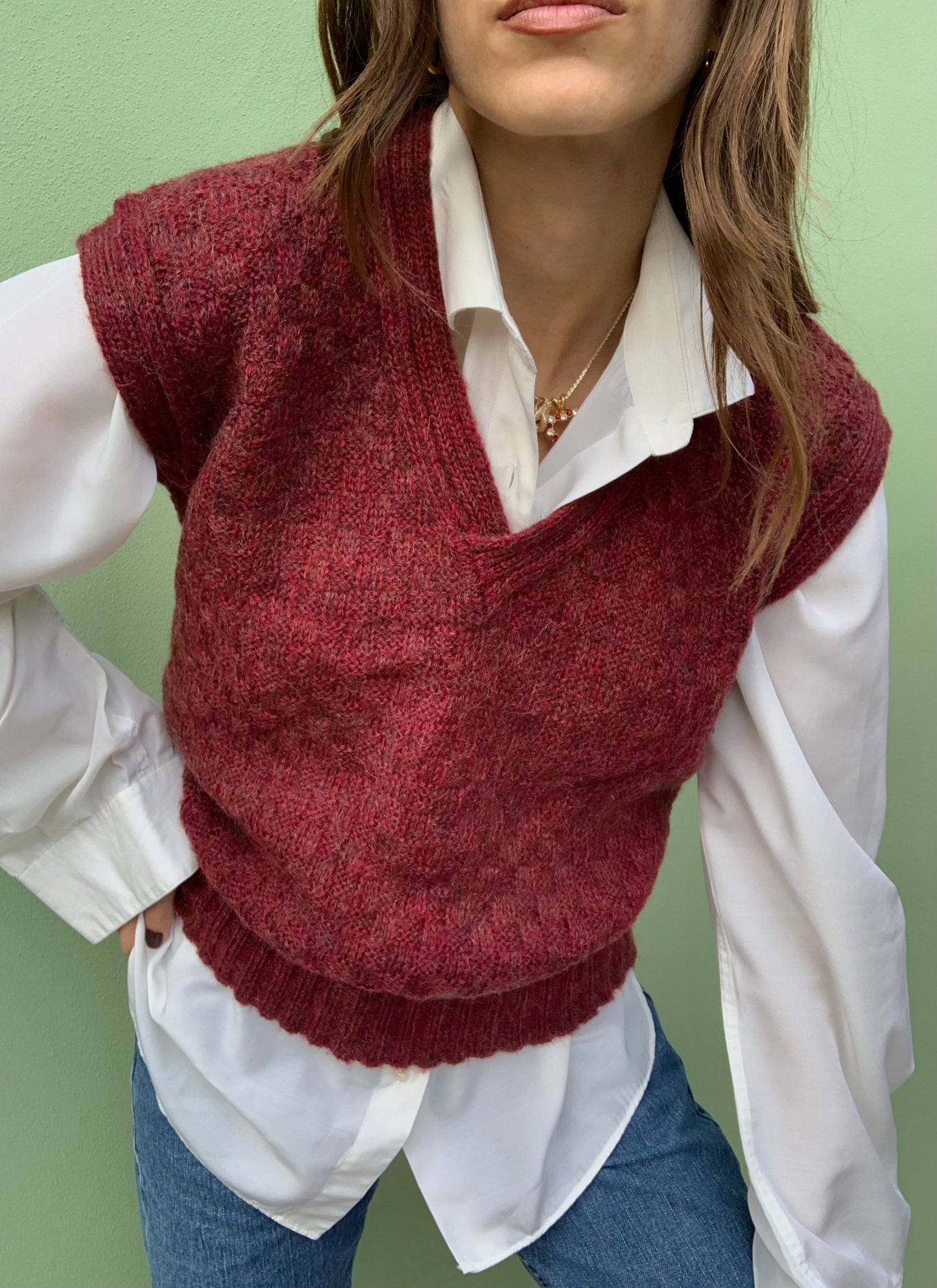 Vintage wool blend vest