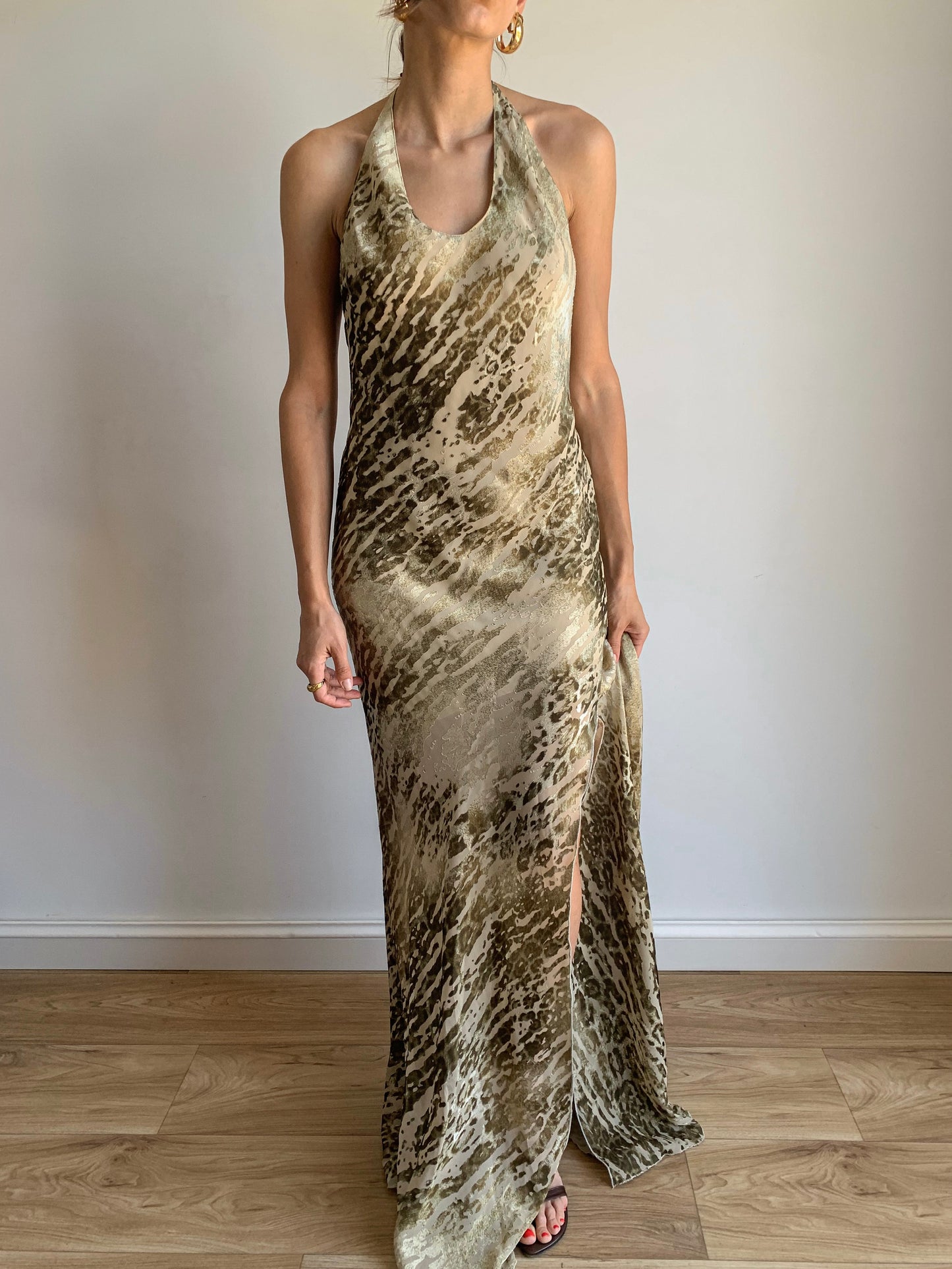 Animalier effect maxi dress