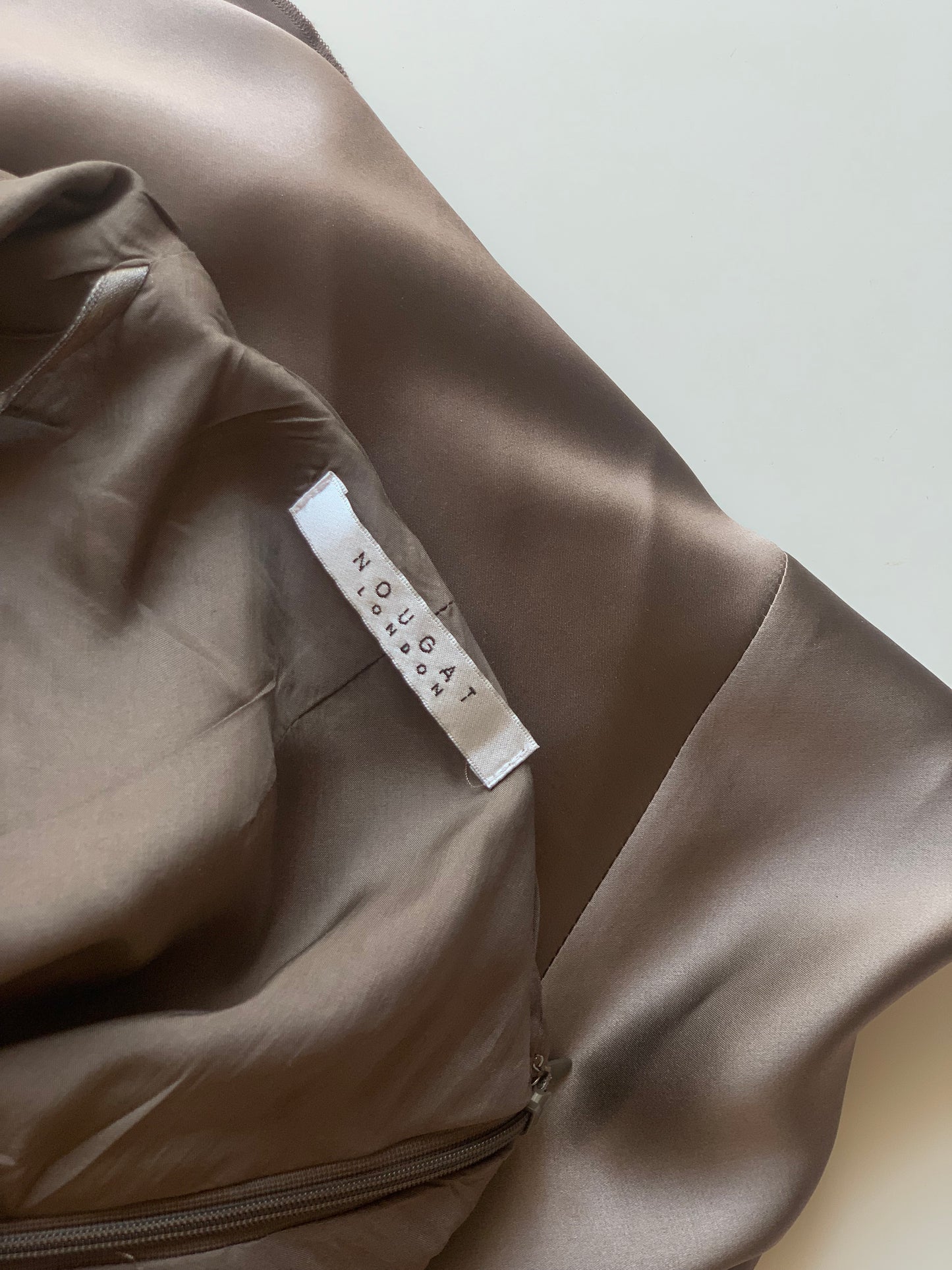 Taupe pure silk skirt