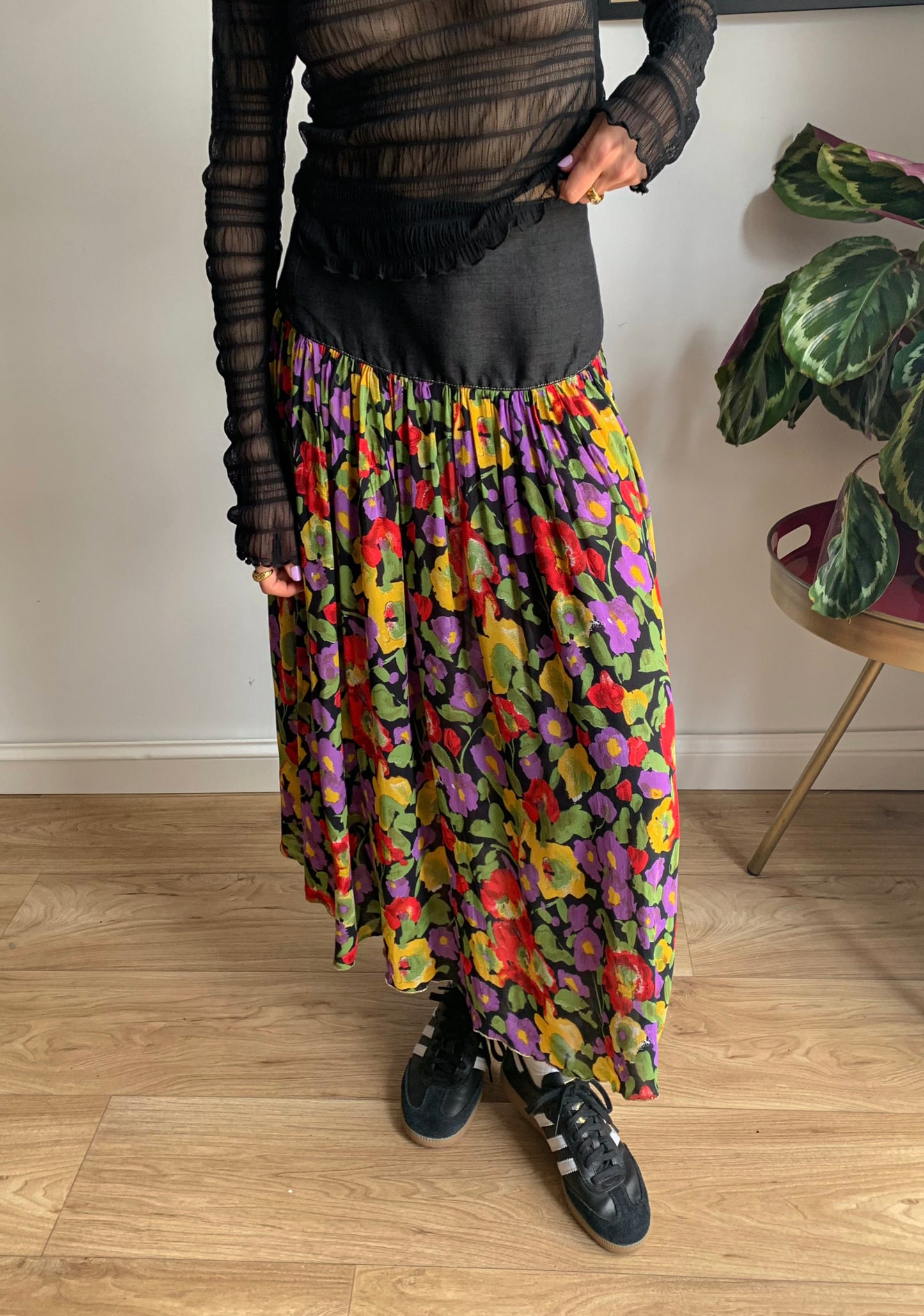 Floral maxi skirt