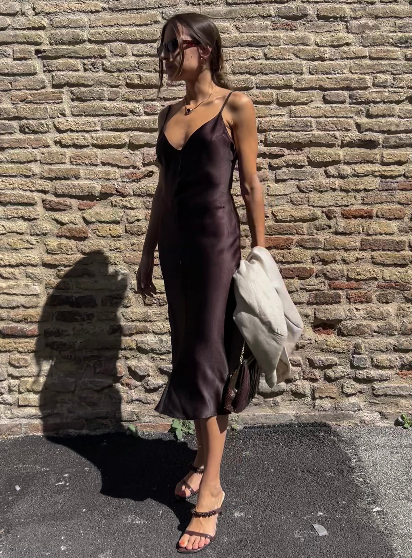 Dark choco slip dress