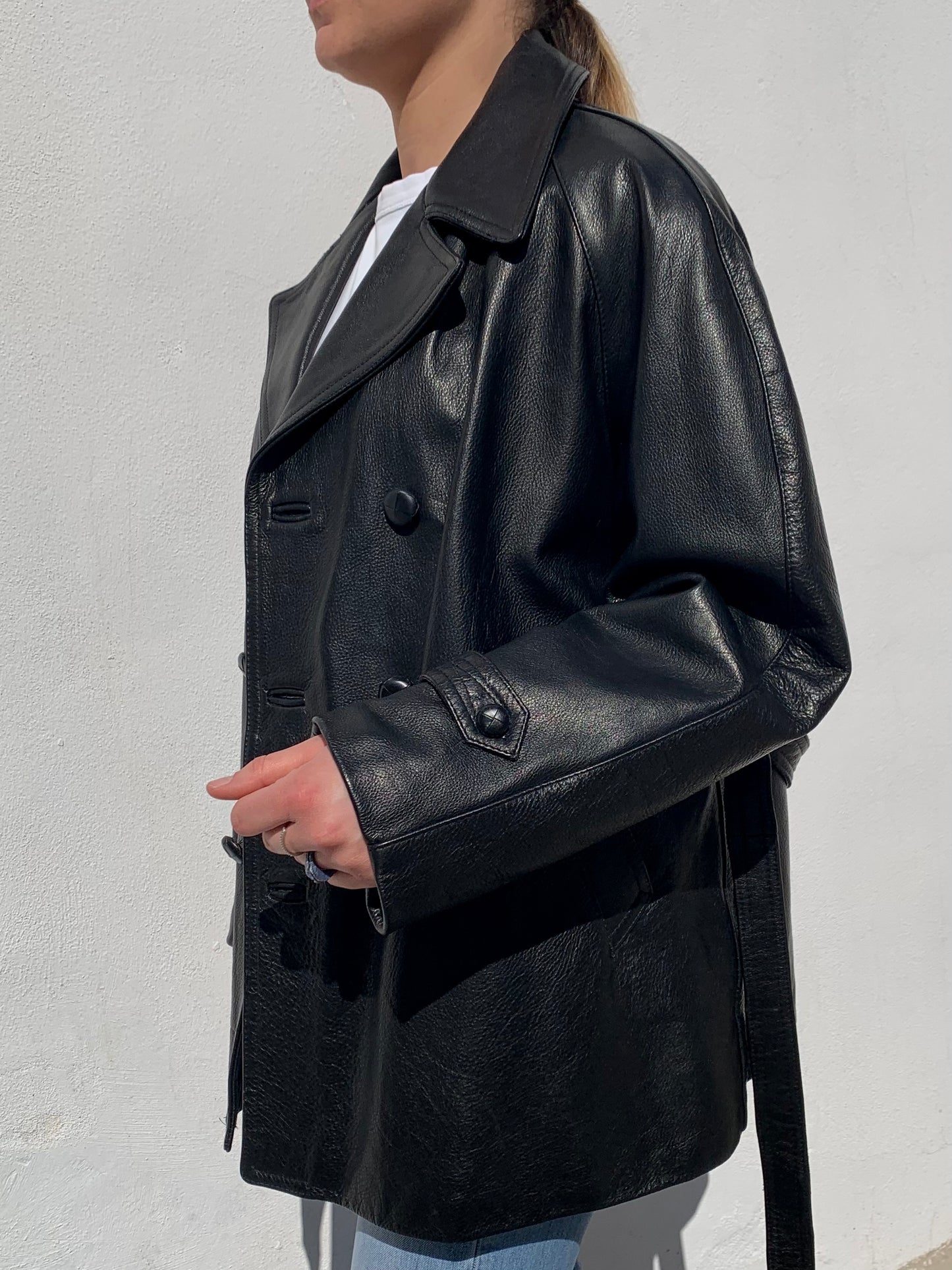 Vintage oversized leather jacket