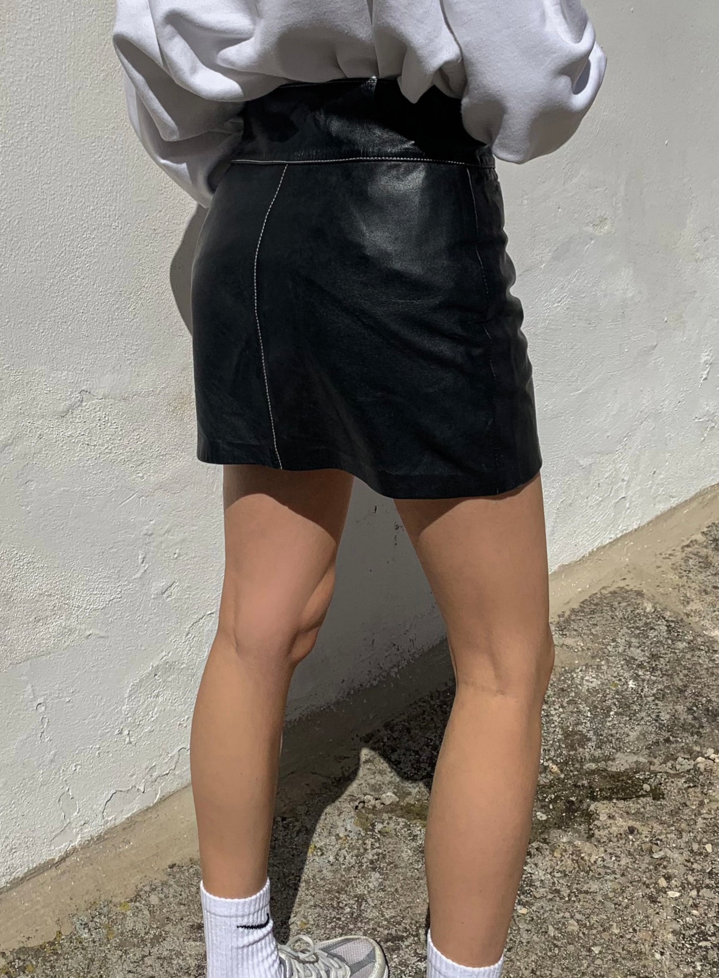Vintage mini leather skirt