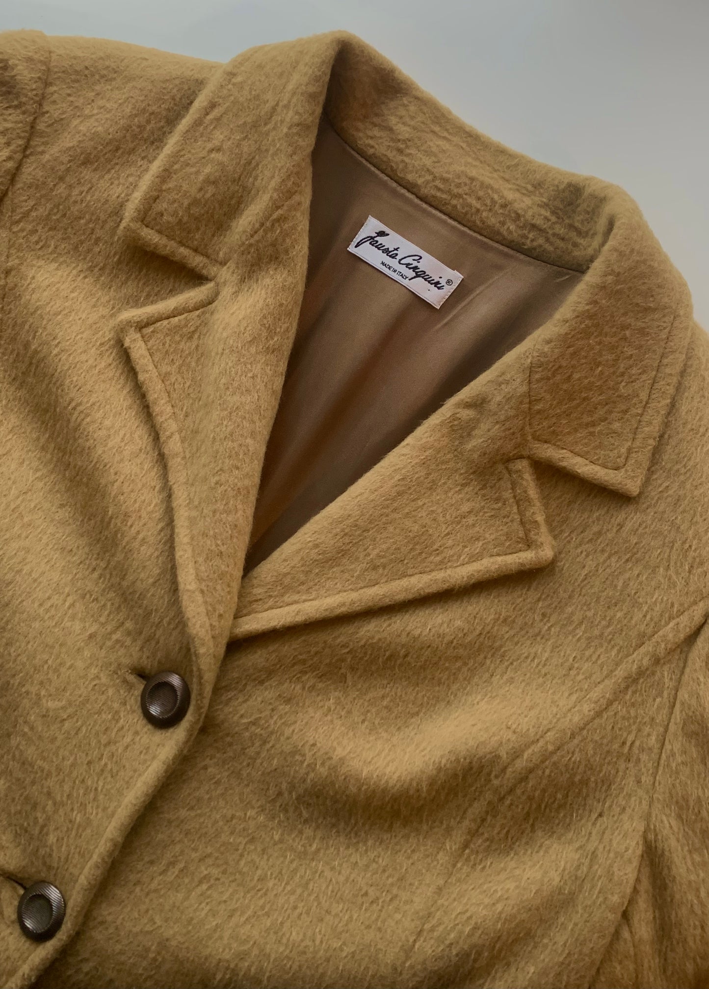 Vintage wool blend camel coat