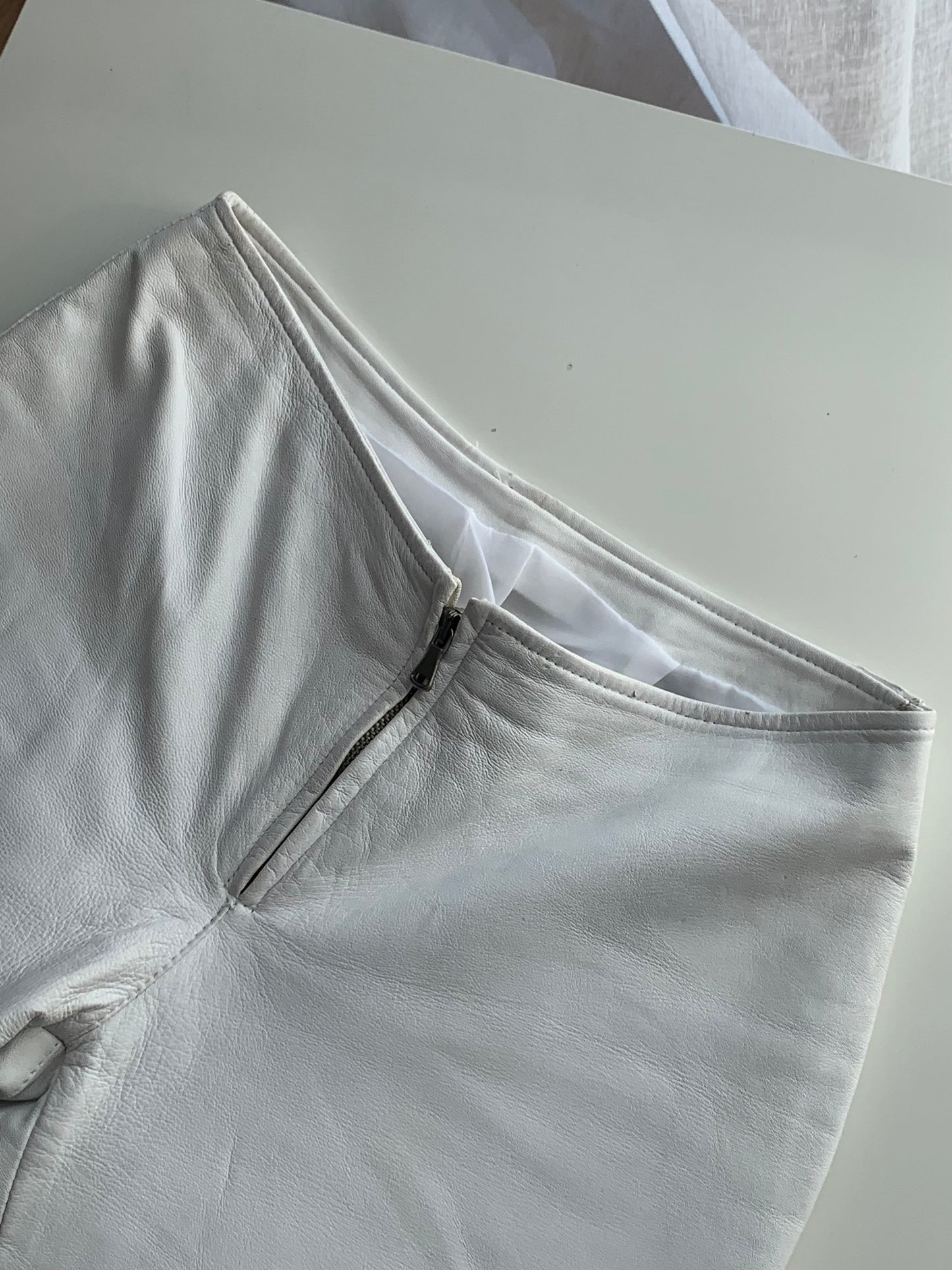 Vintage latte leather pant