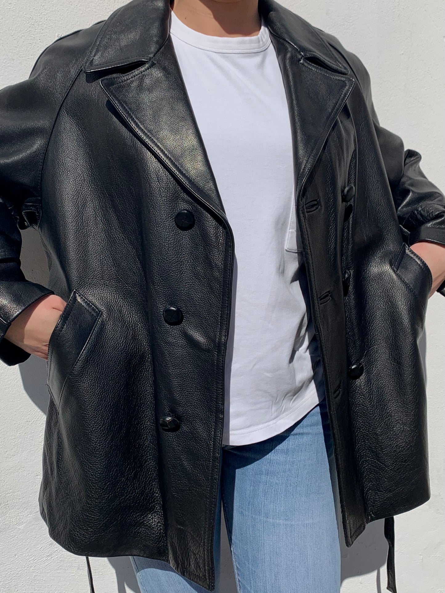 Vintage oversized leather jacket