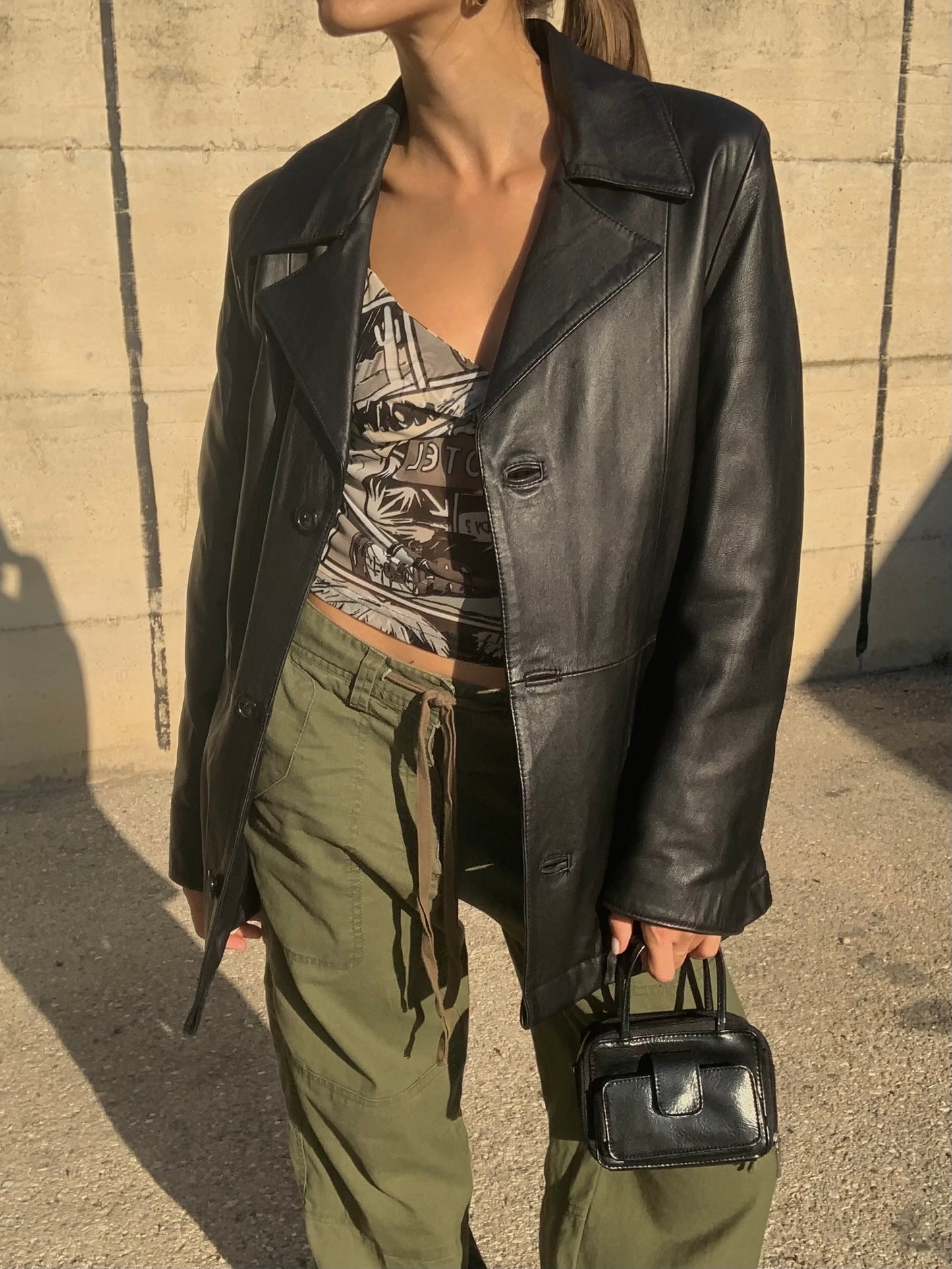 Genuine leather black jacket
