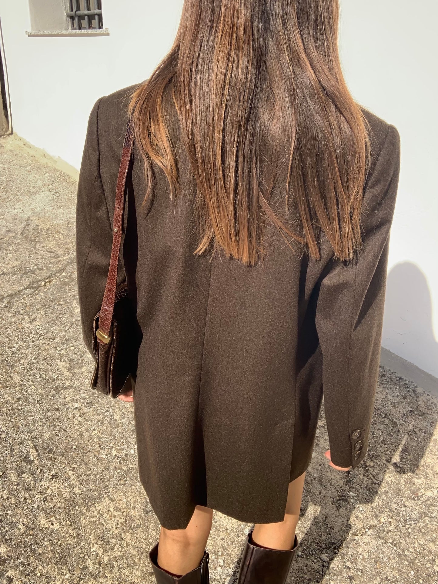 Vintage pure new wool choco blazer