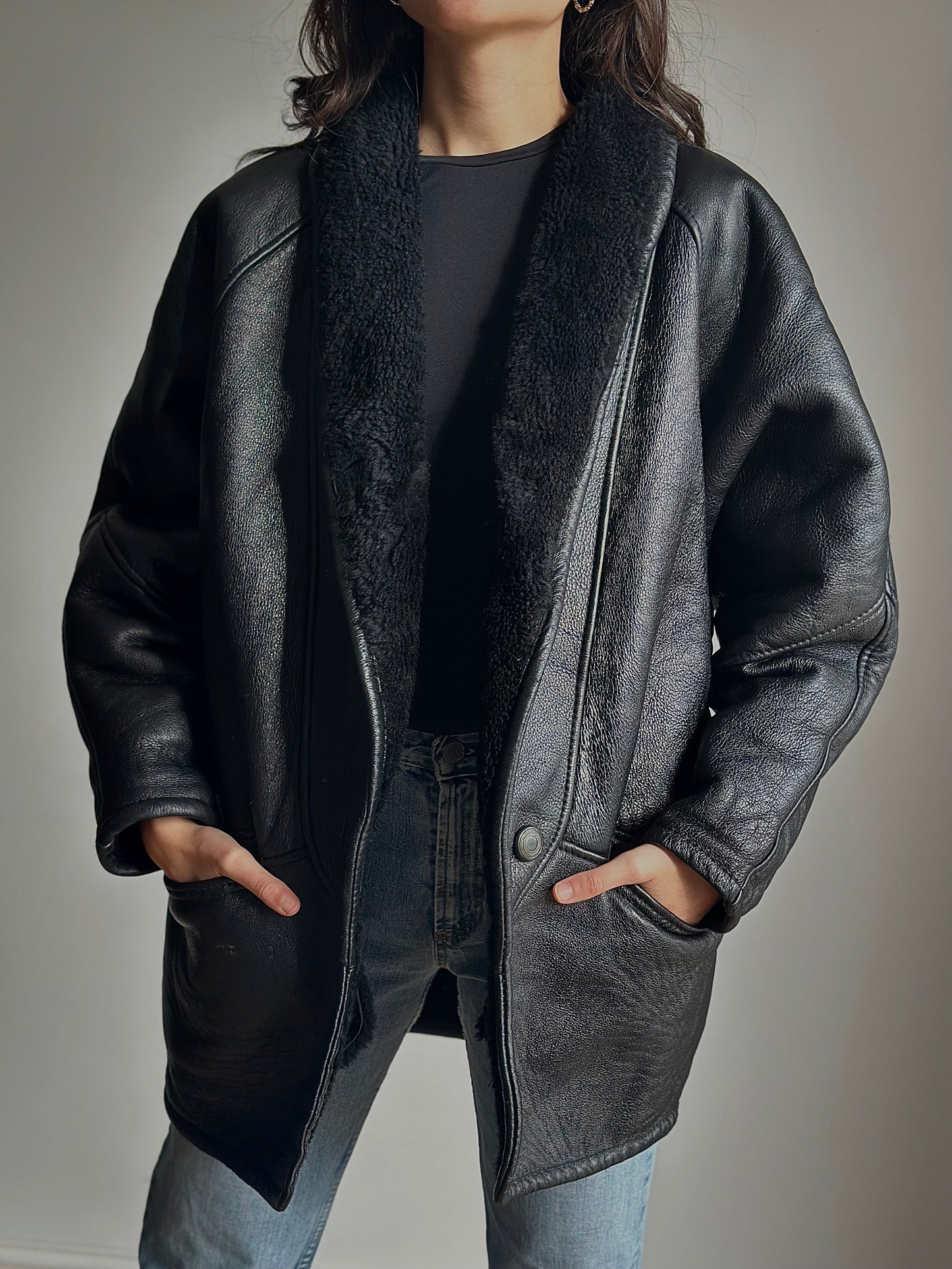Black Shearling coat
