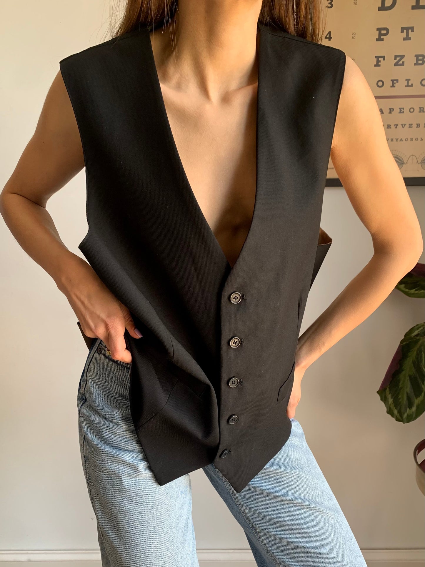 Classic black suit vest