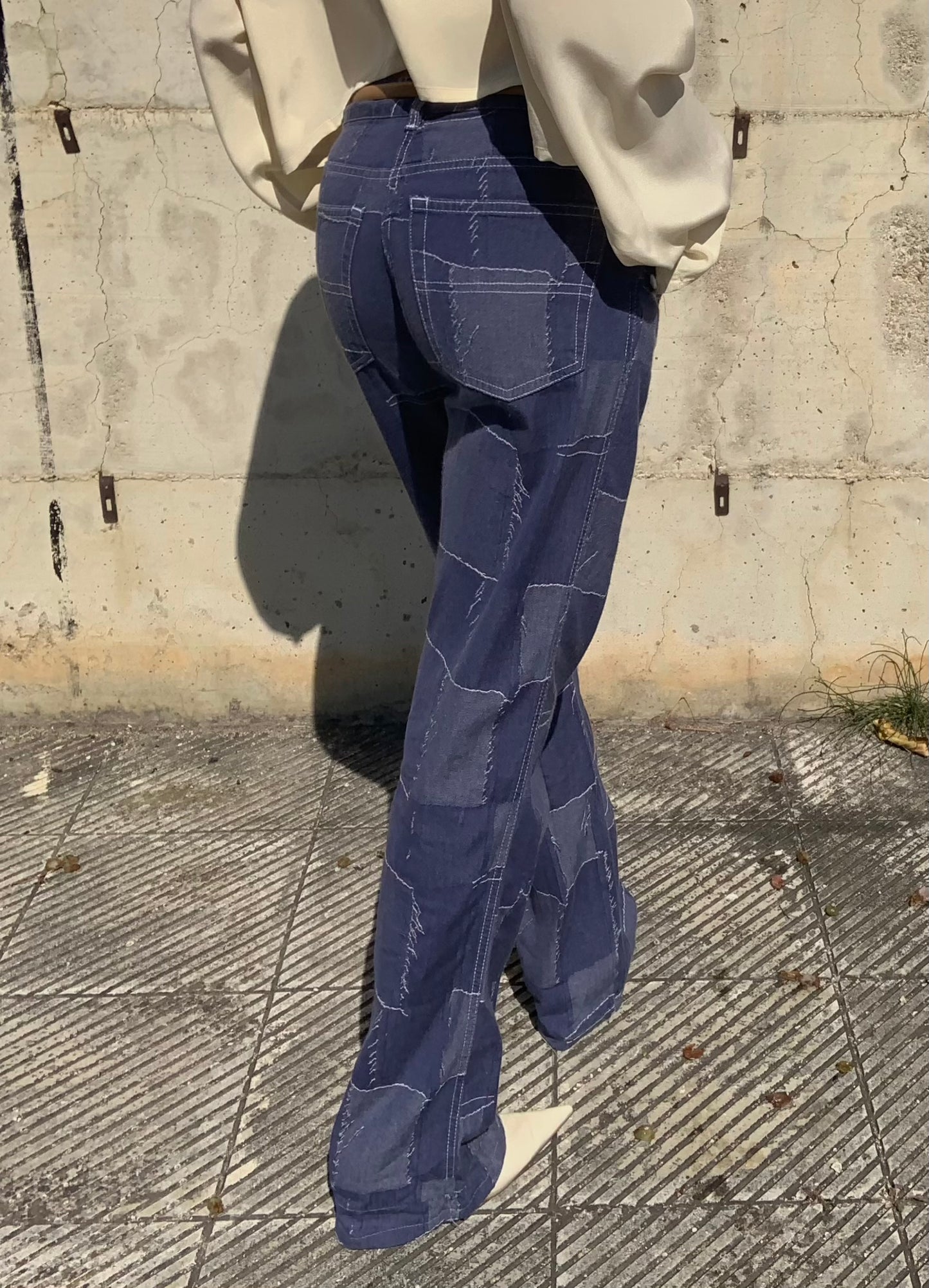 Y2k patchwork denim pants