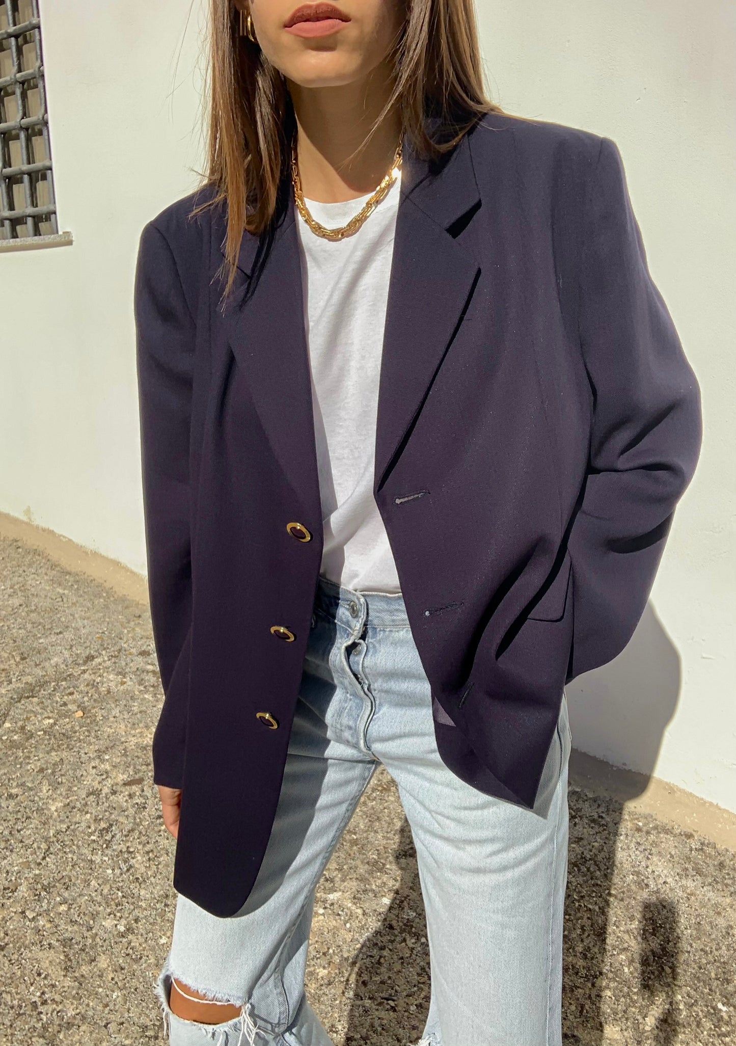 Vintage navy blue blazer
