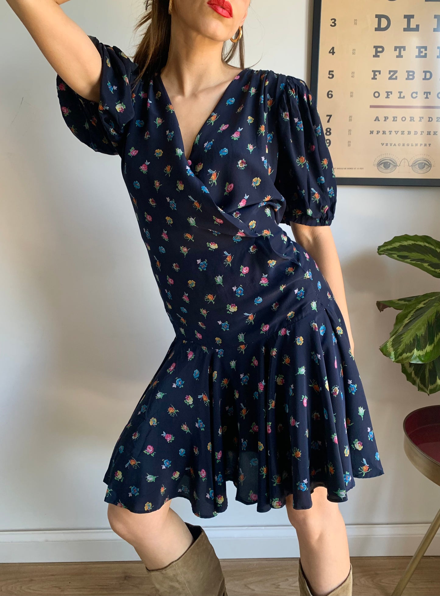 Vintage floral print dress