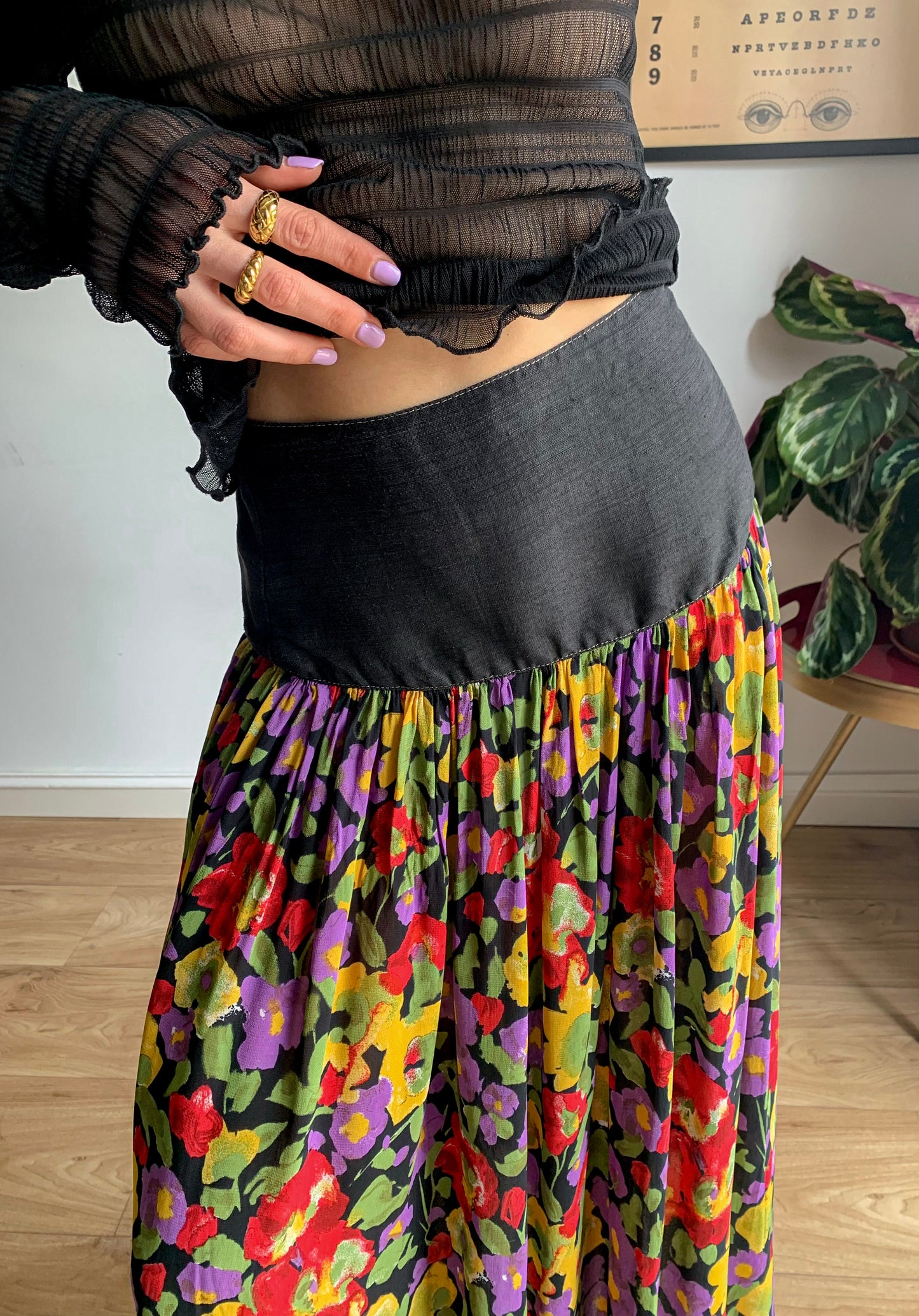 Floral maxi skirt