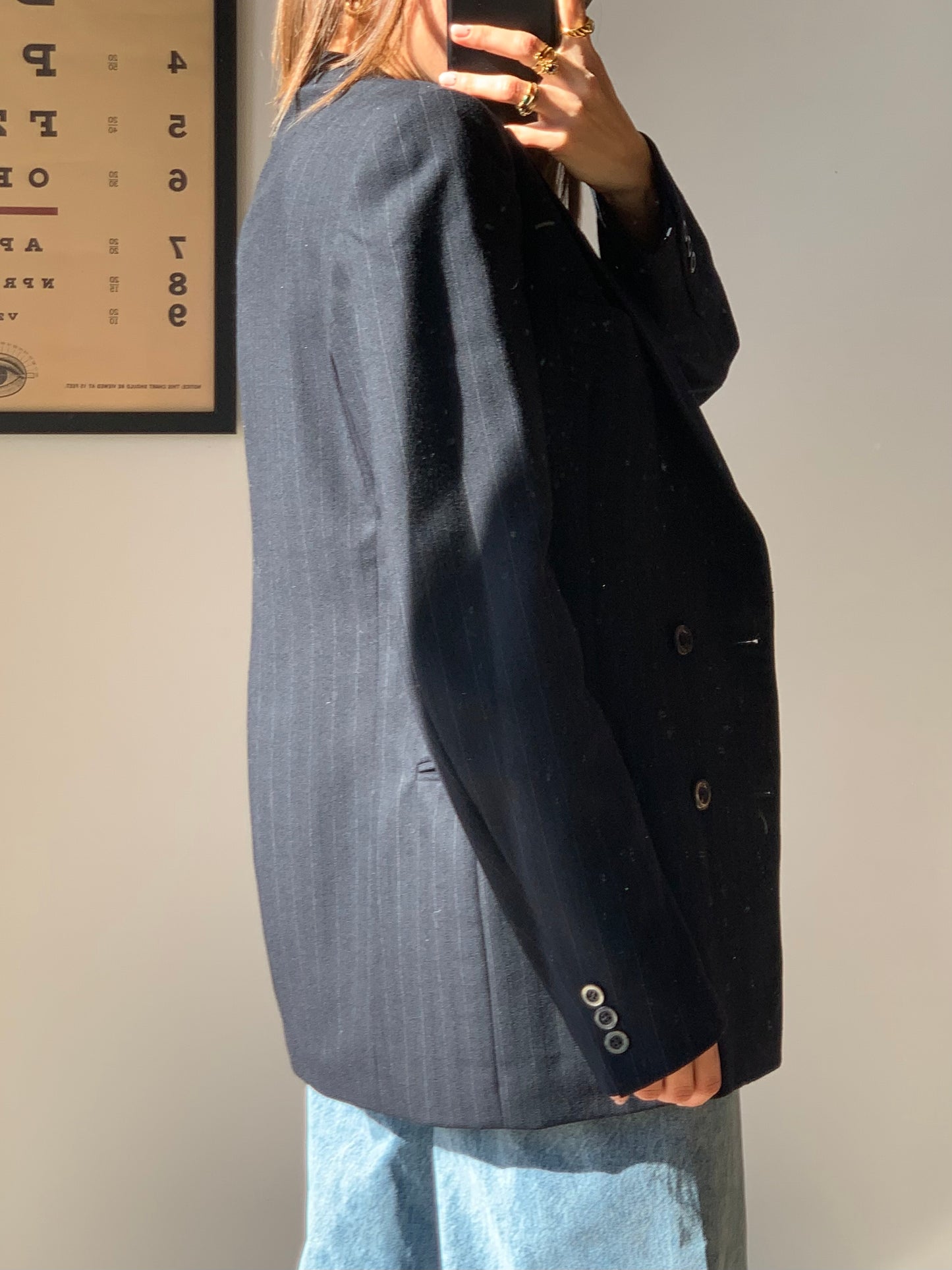 Gessato fitted blazer