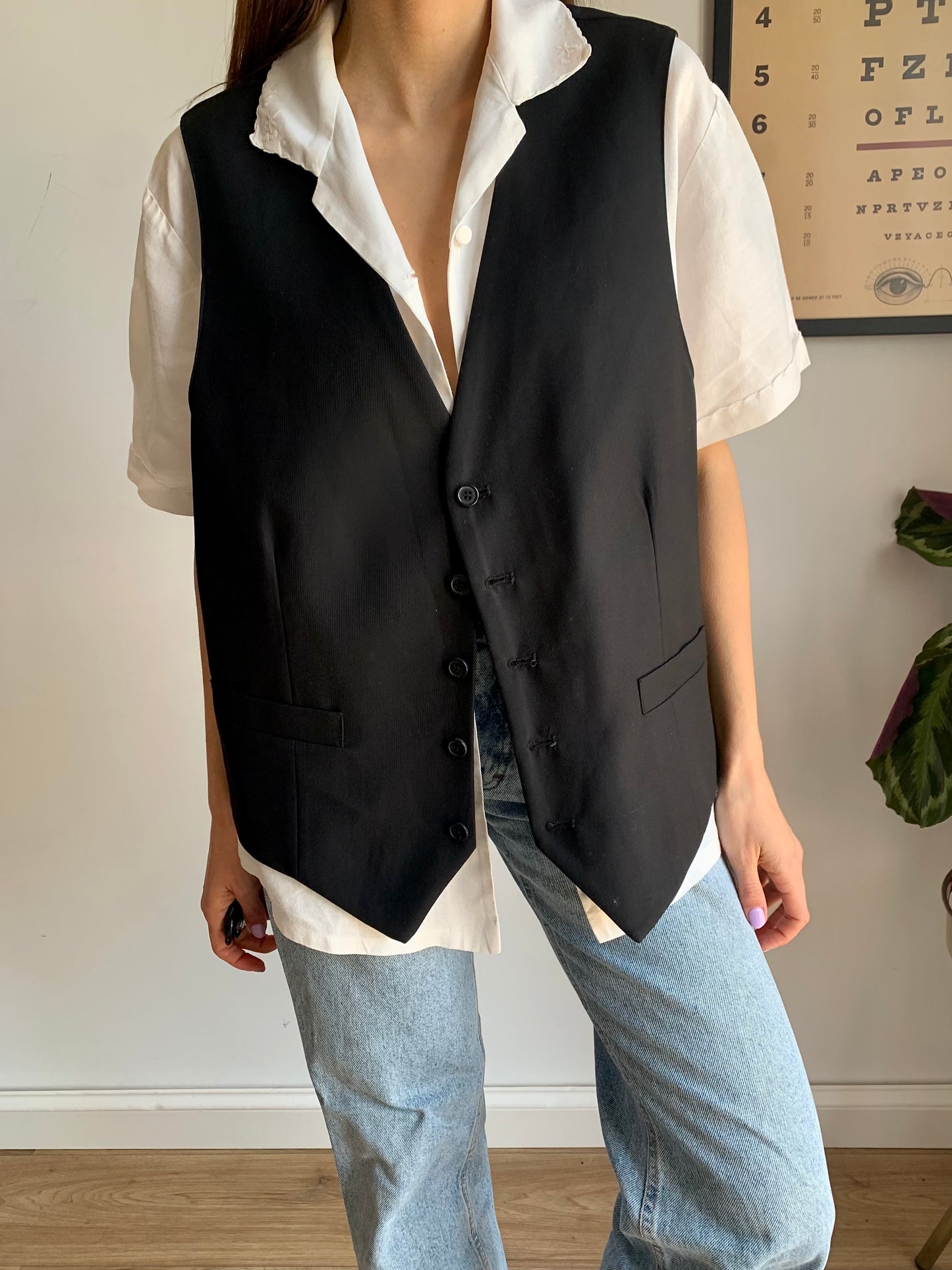 Classic black suit vest