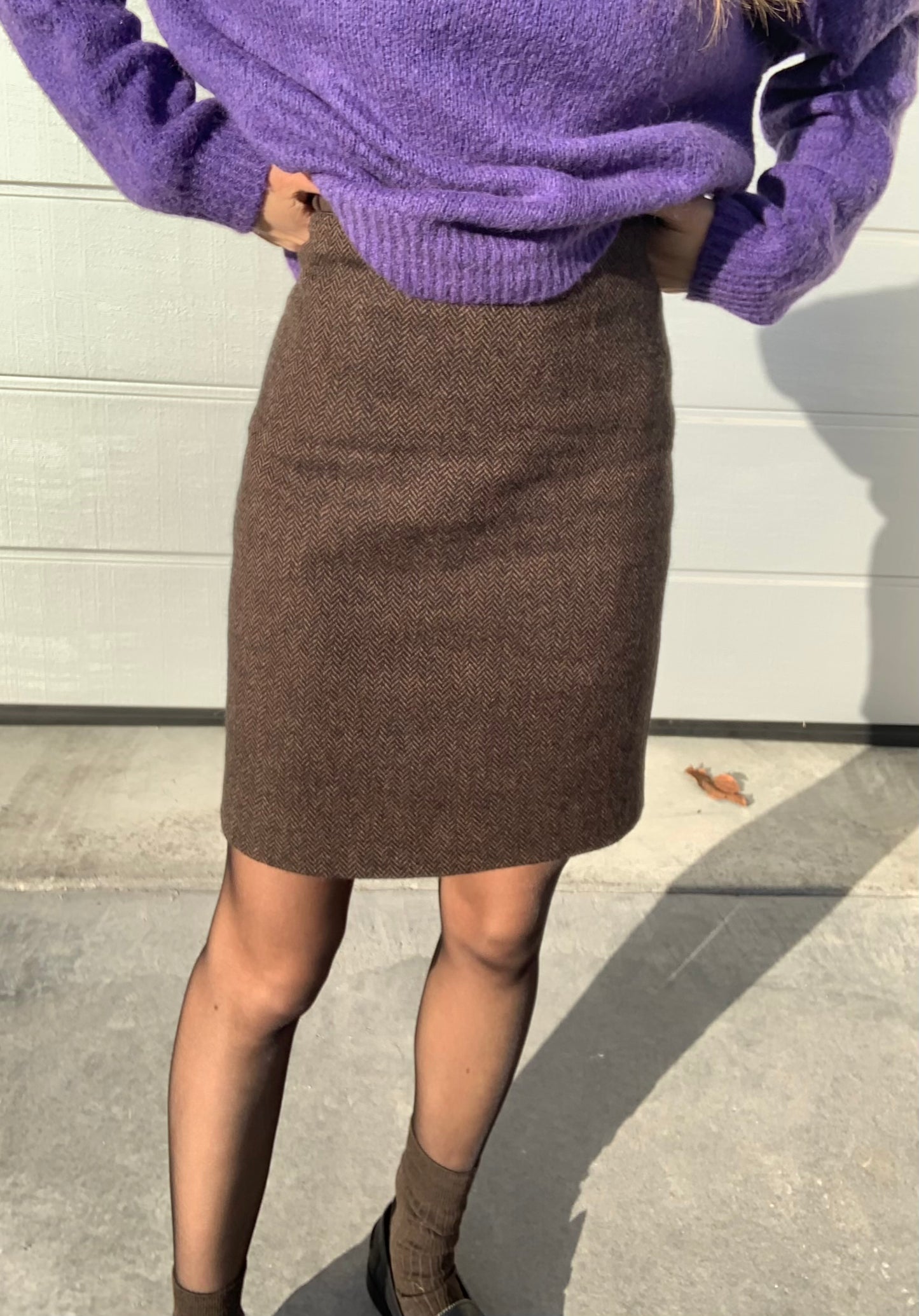 Vintage herringbone skirt