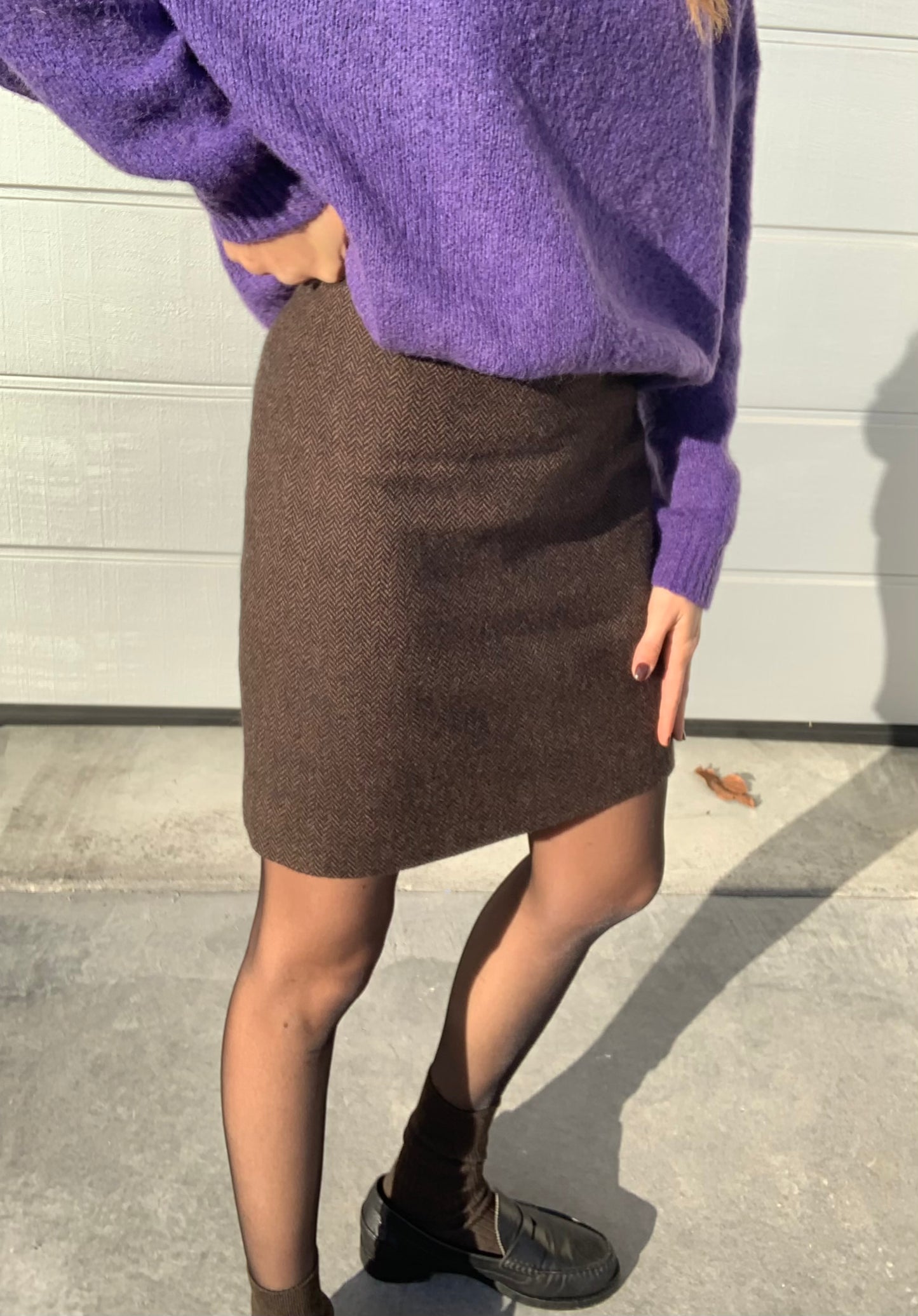 Vintage herringbone skirt