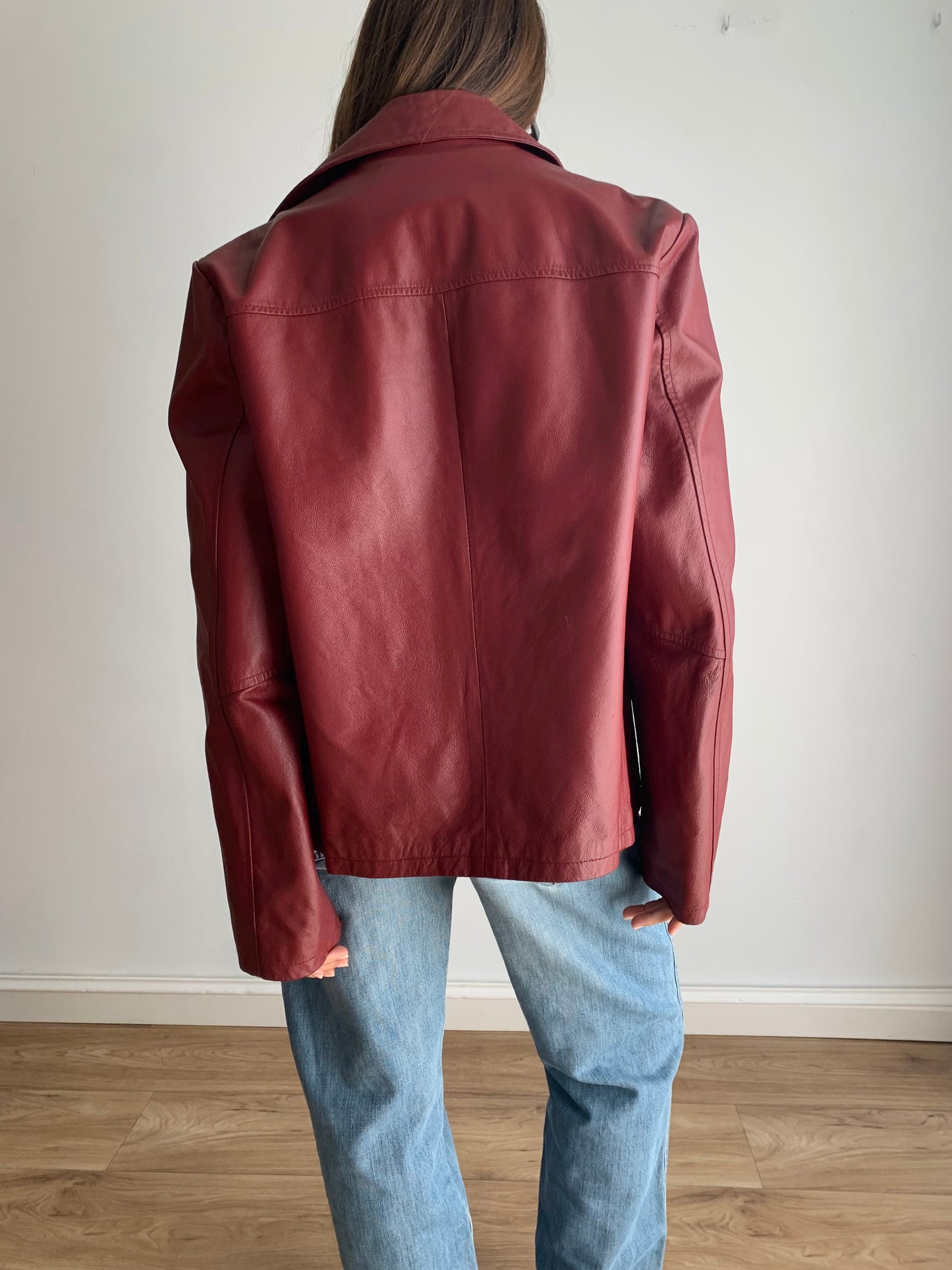 Burgundy leather jacket