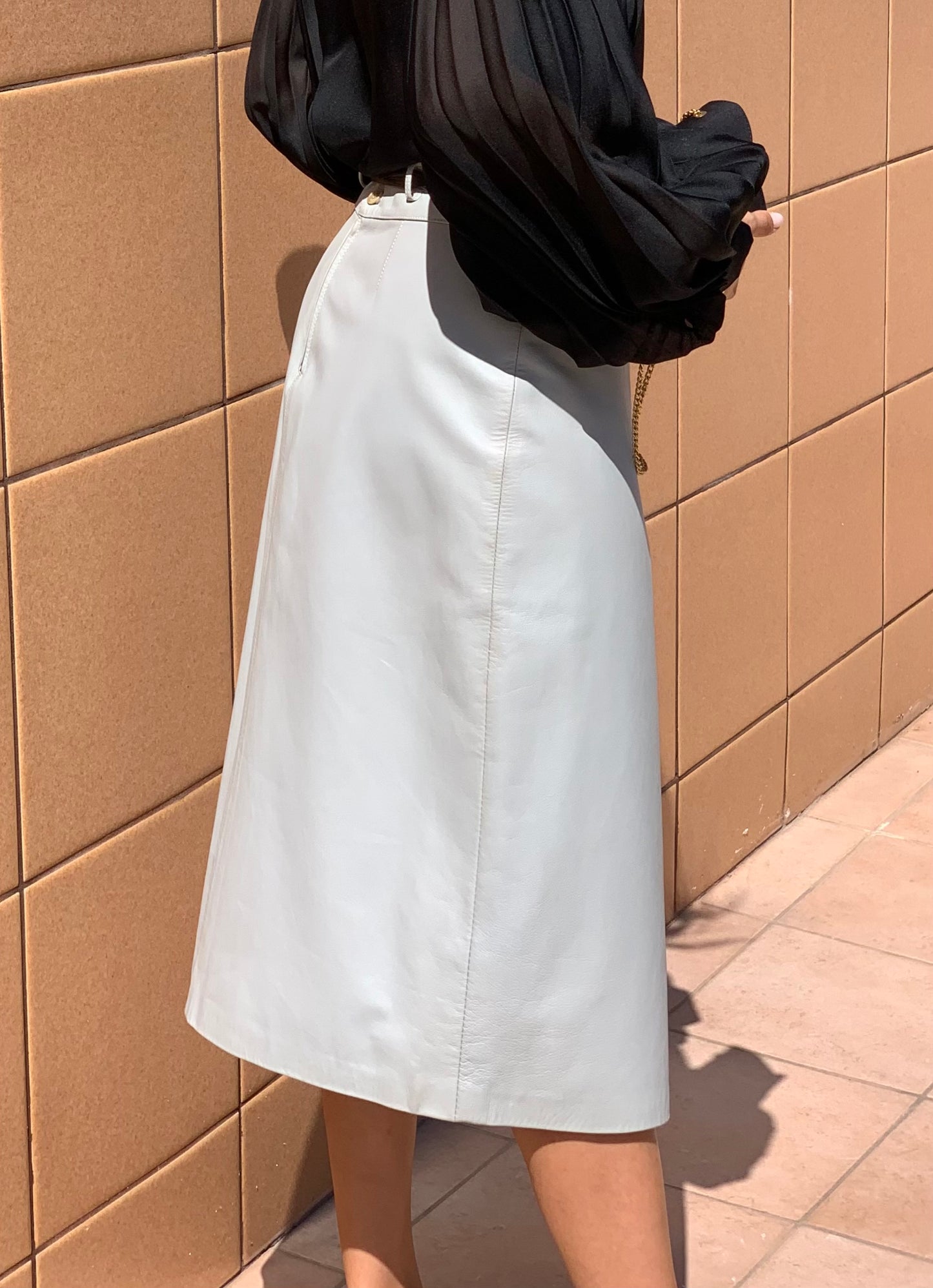 Trussardi midi leather skirt