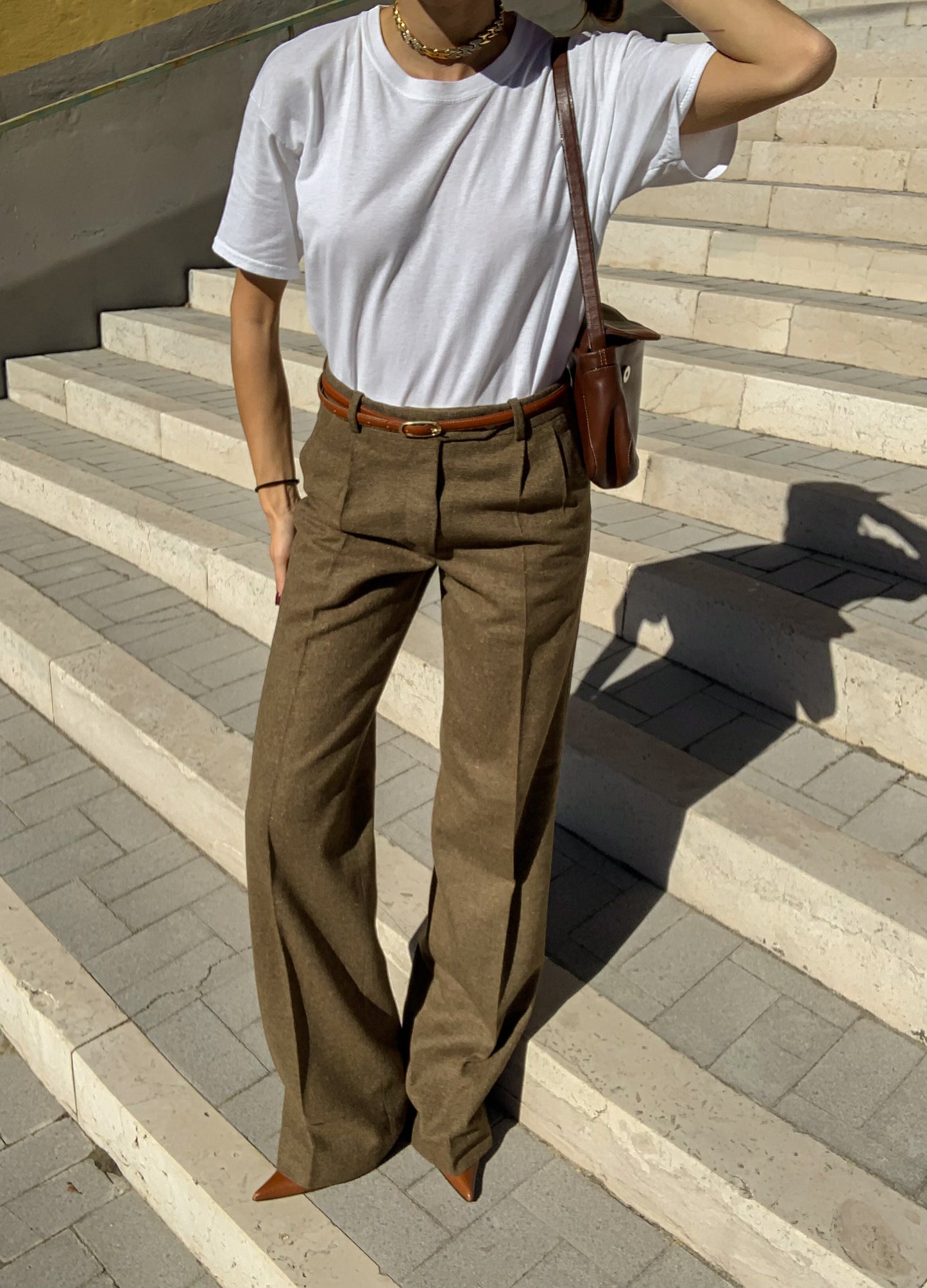 Vintage wool tailored dad pant
