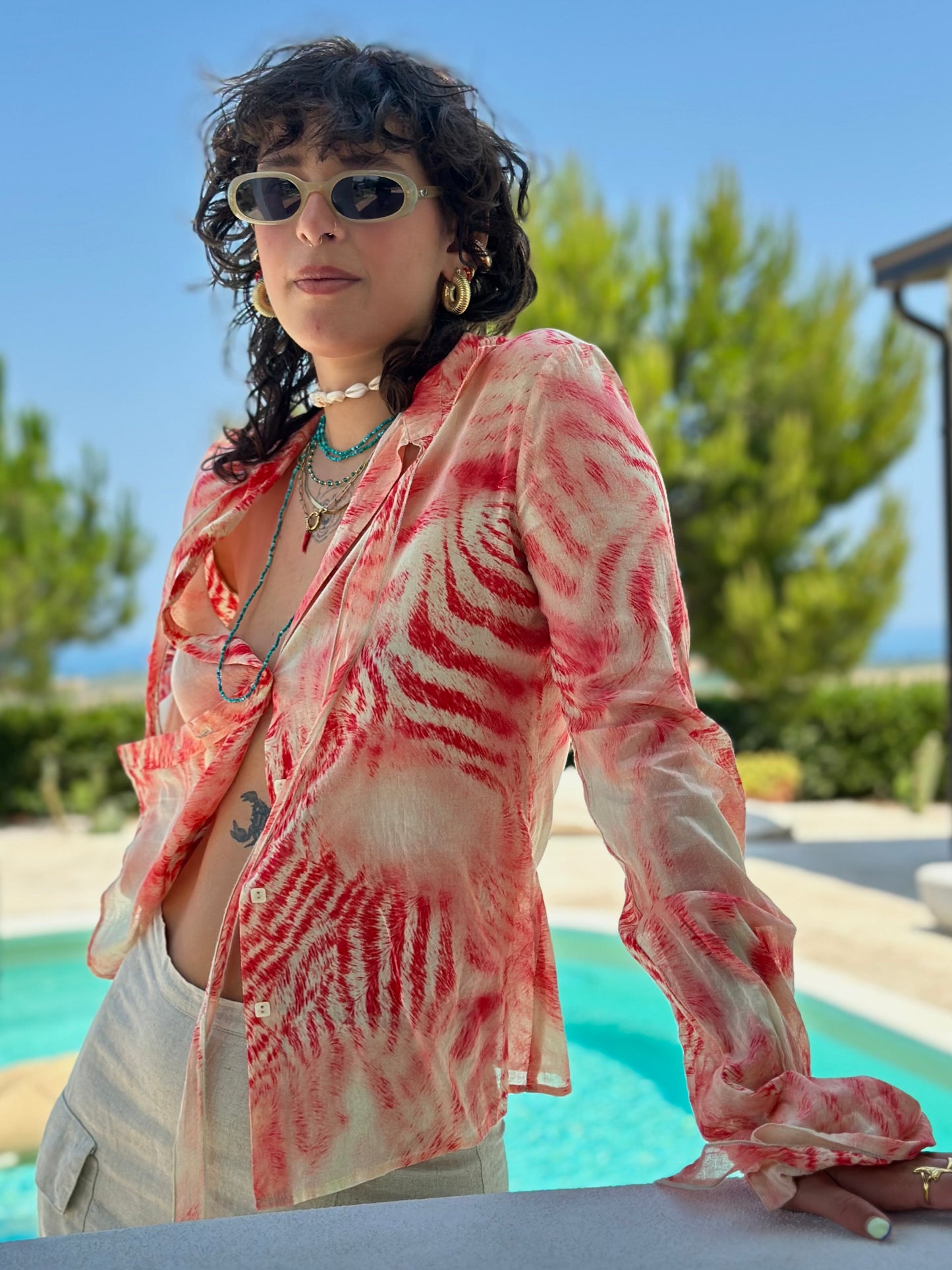 Roberto Cavalli volant blouse