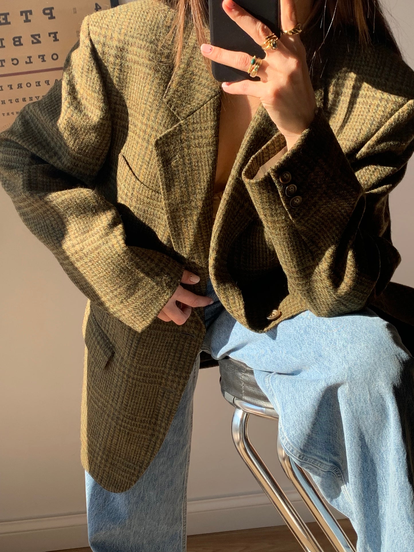 Check oversized blazer