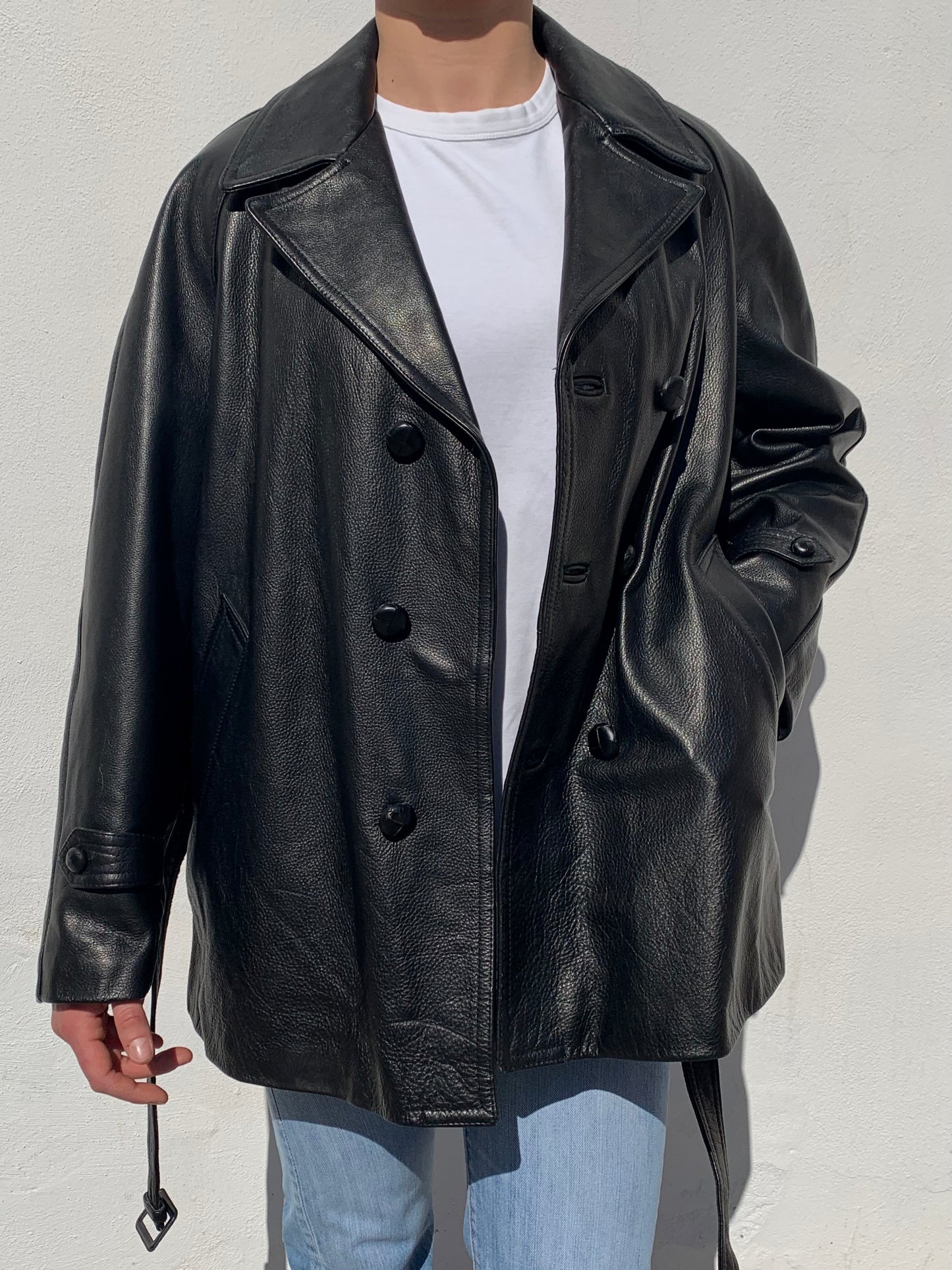 Vintage oversized leather jacket