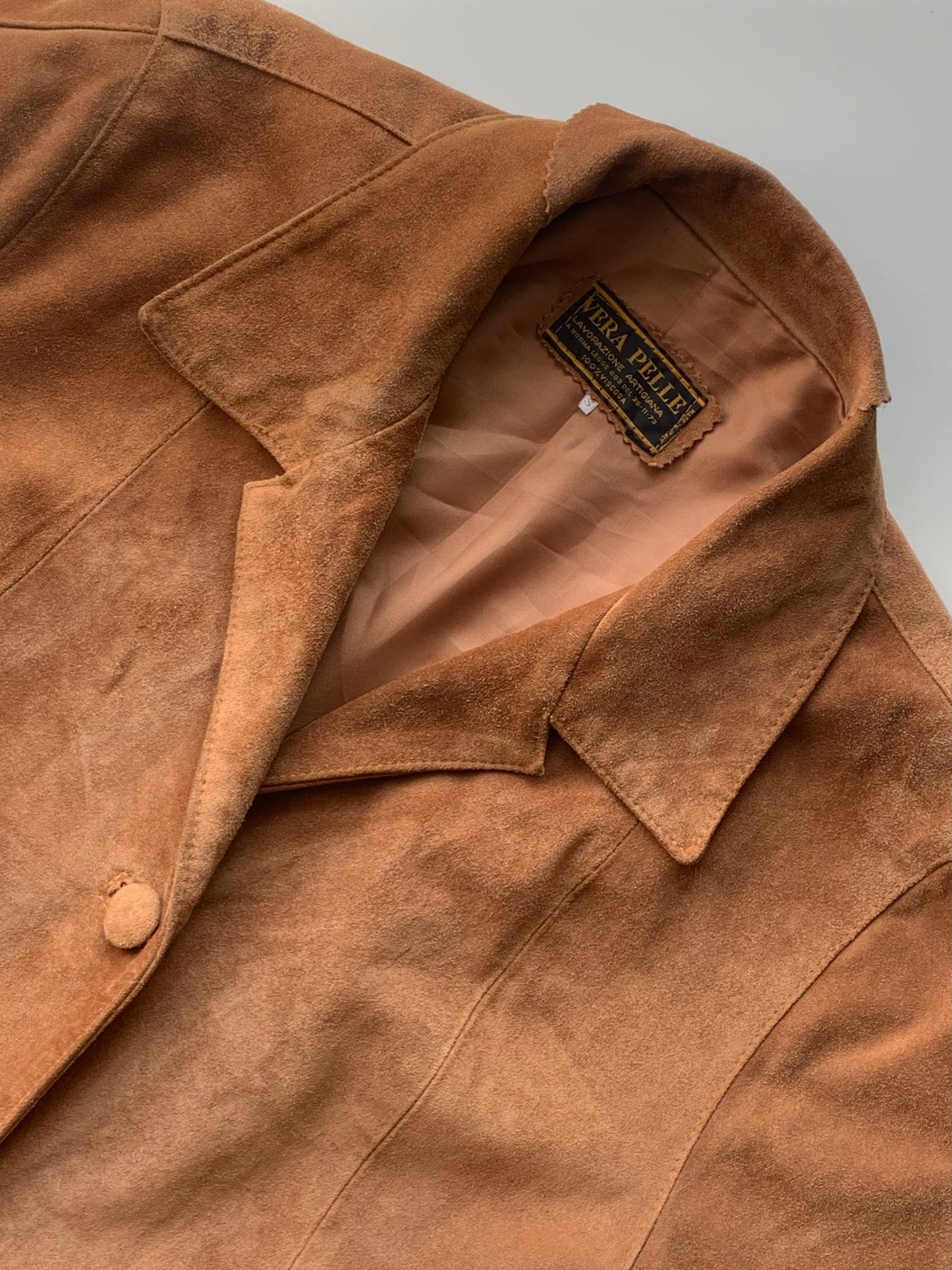 Vintage cognac suede coat