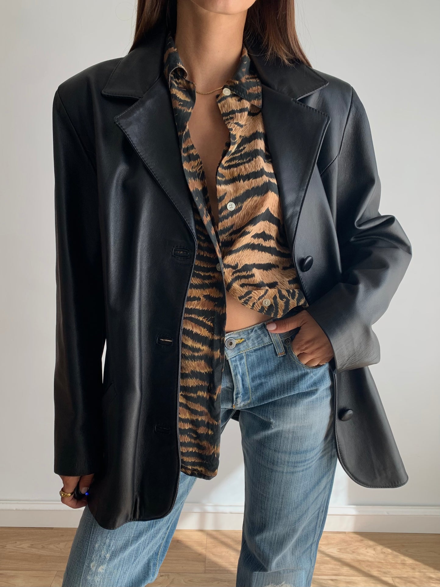 Black leather jacket