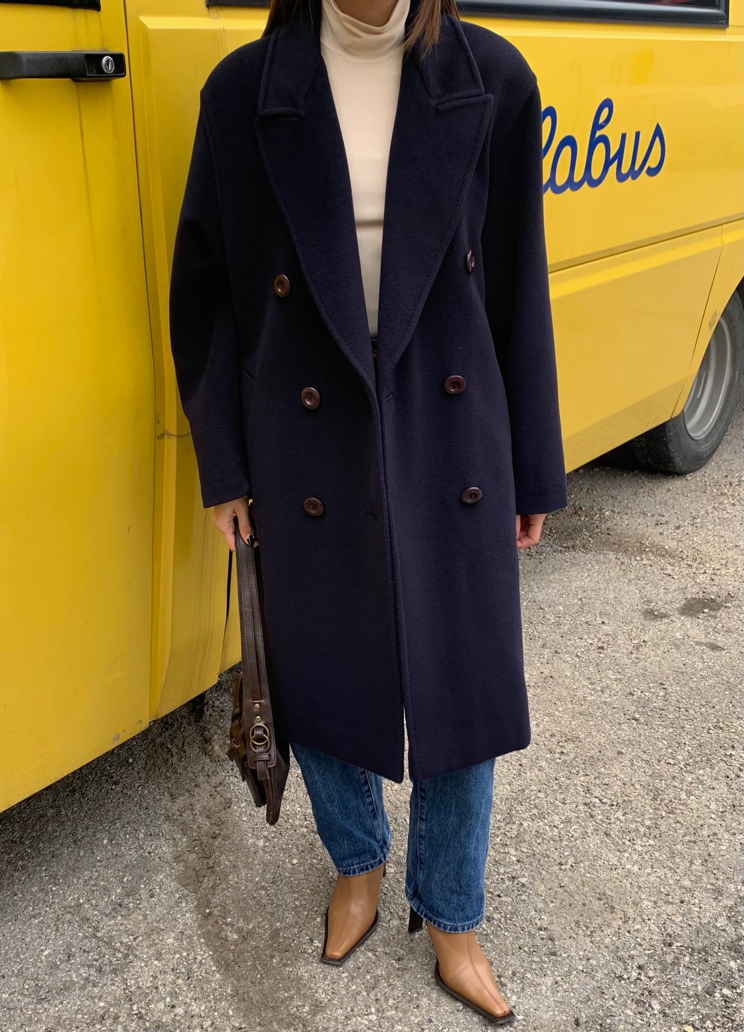Vintage navy double-breasted coat