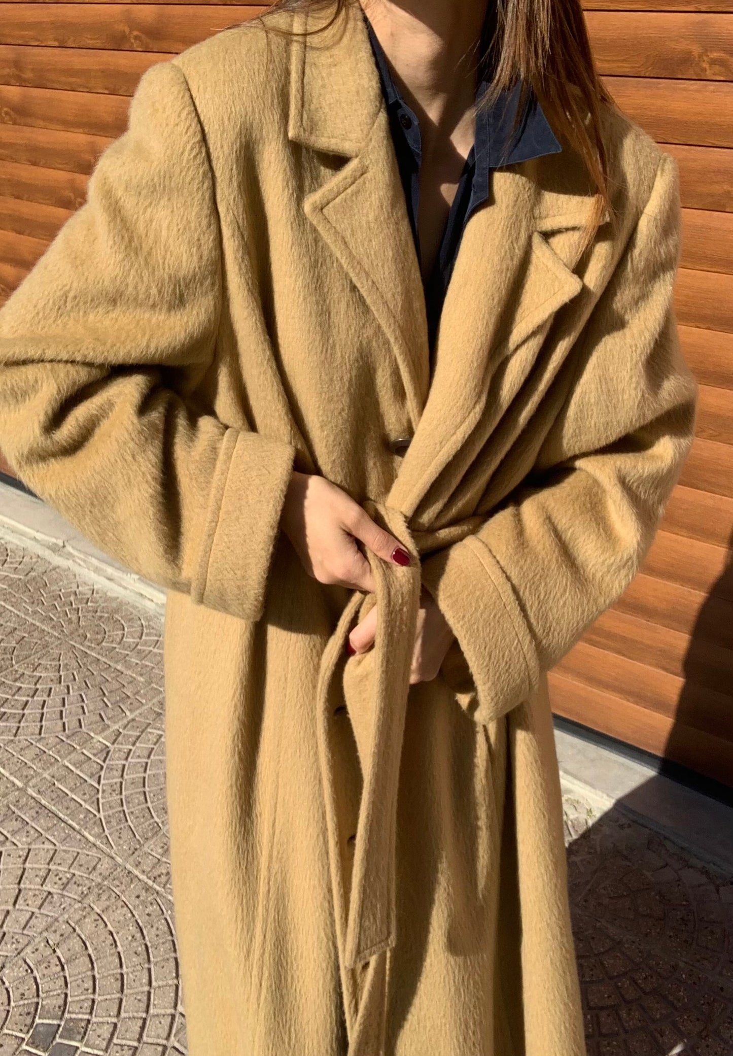 Vintage wool blend camel coat