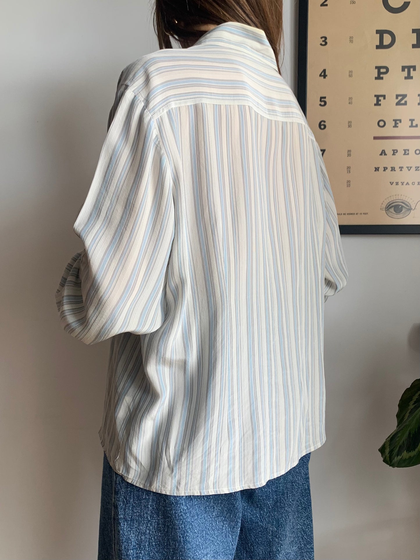 Striped pure silk shirt
