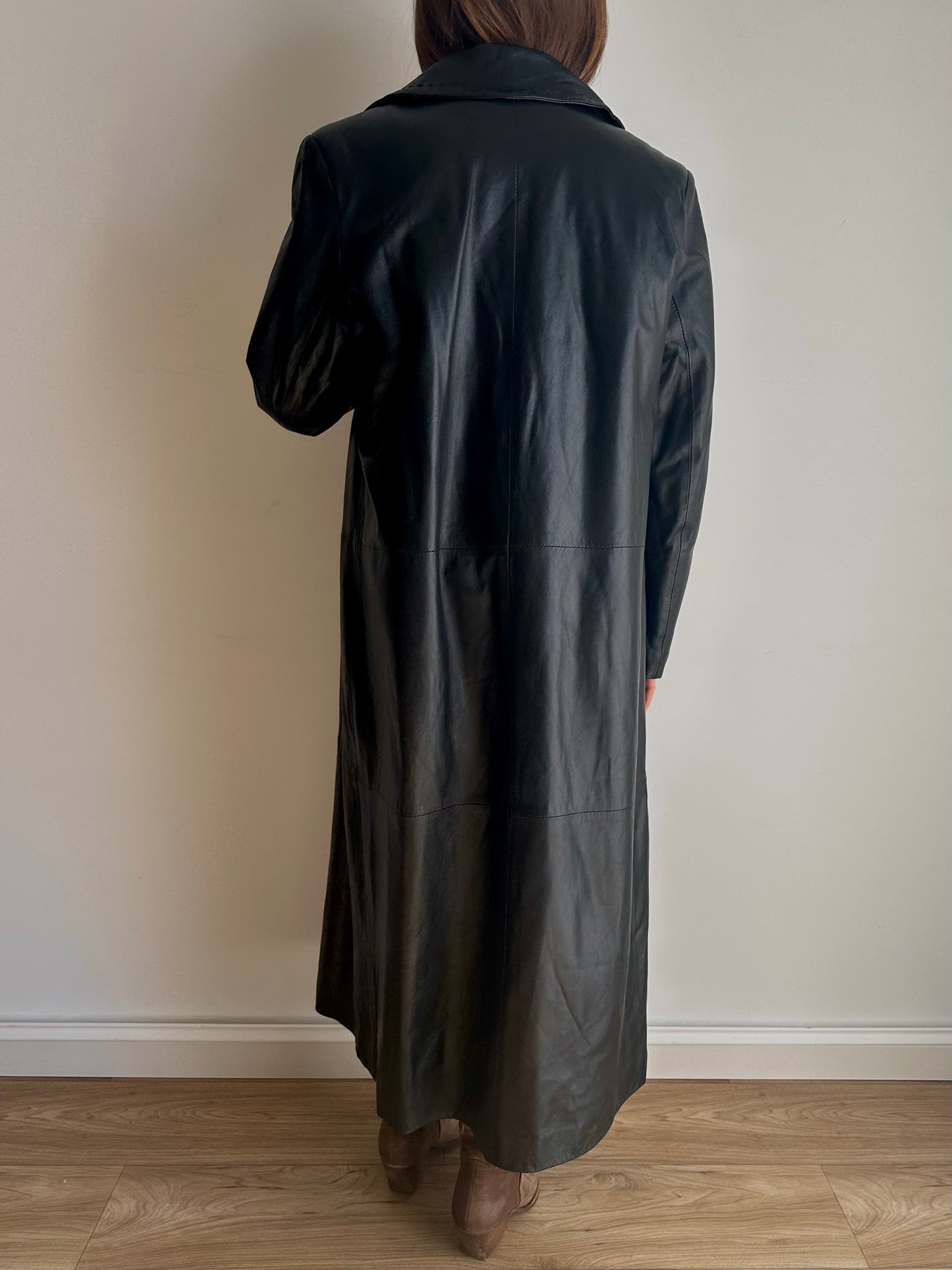 X-long leather coat