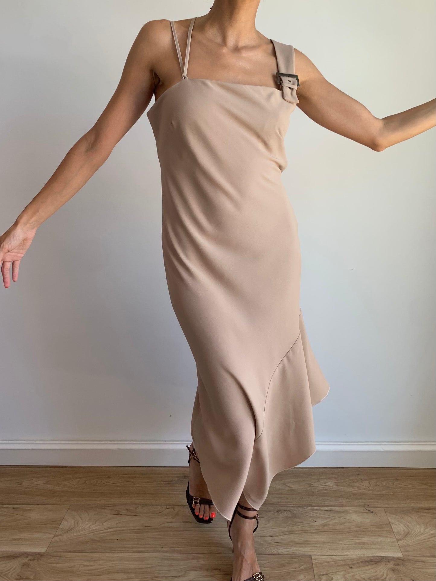 Asymmetric sand dress