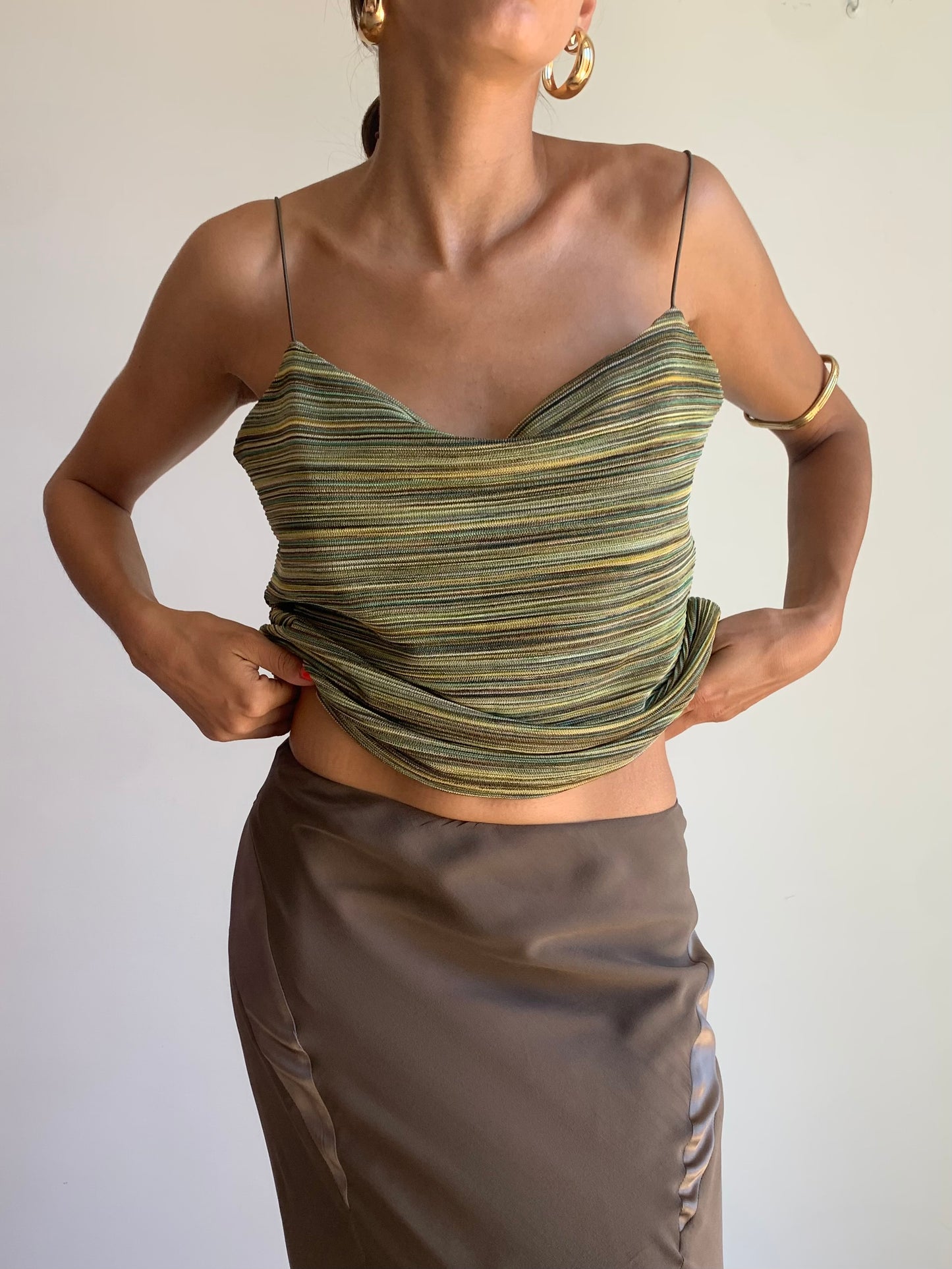 Golden striped top