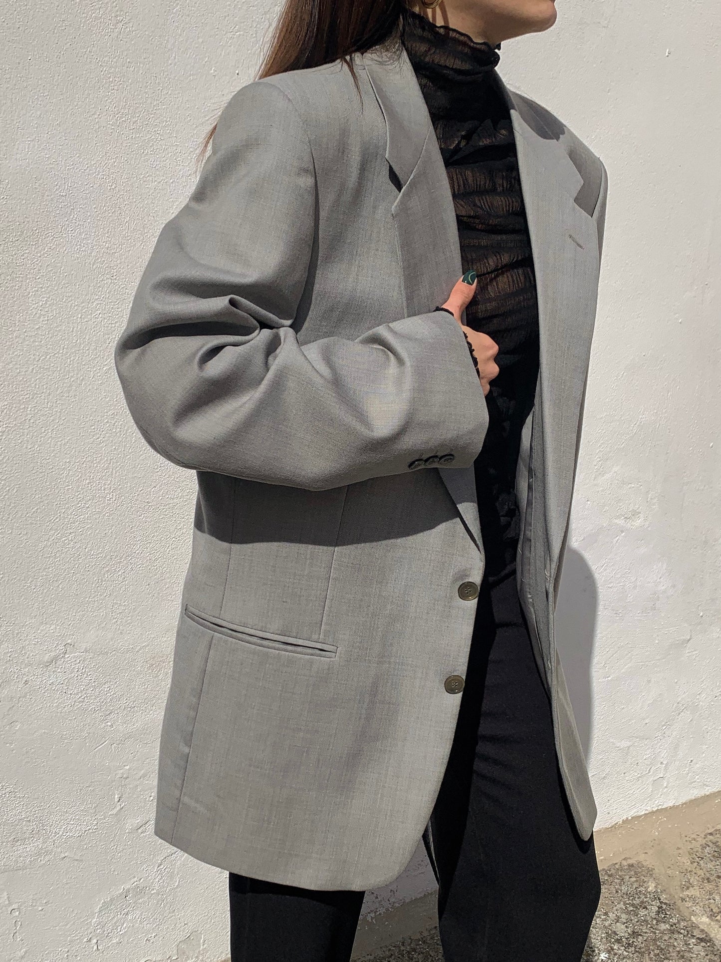 Stone grey oversized blazer