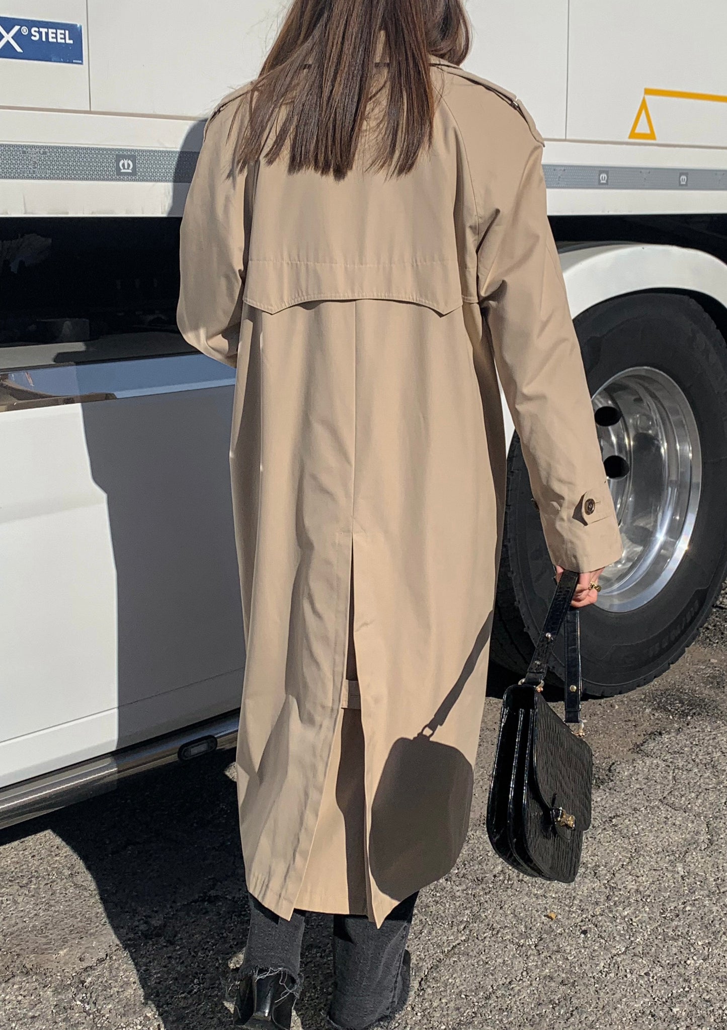 Double-breasted classic trench coat