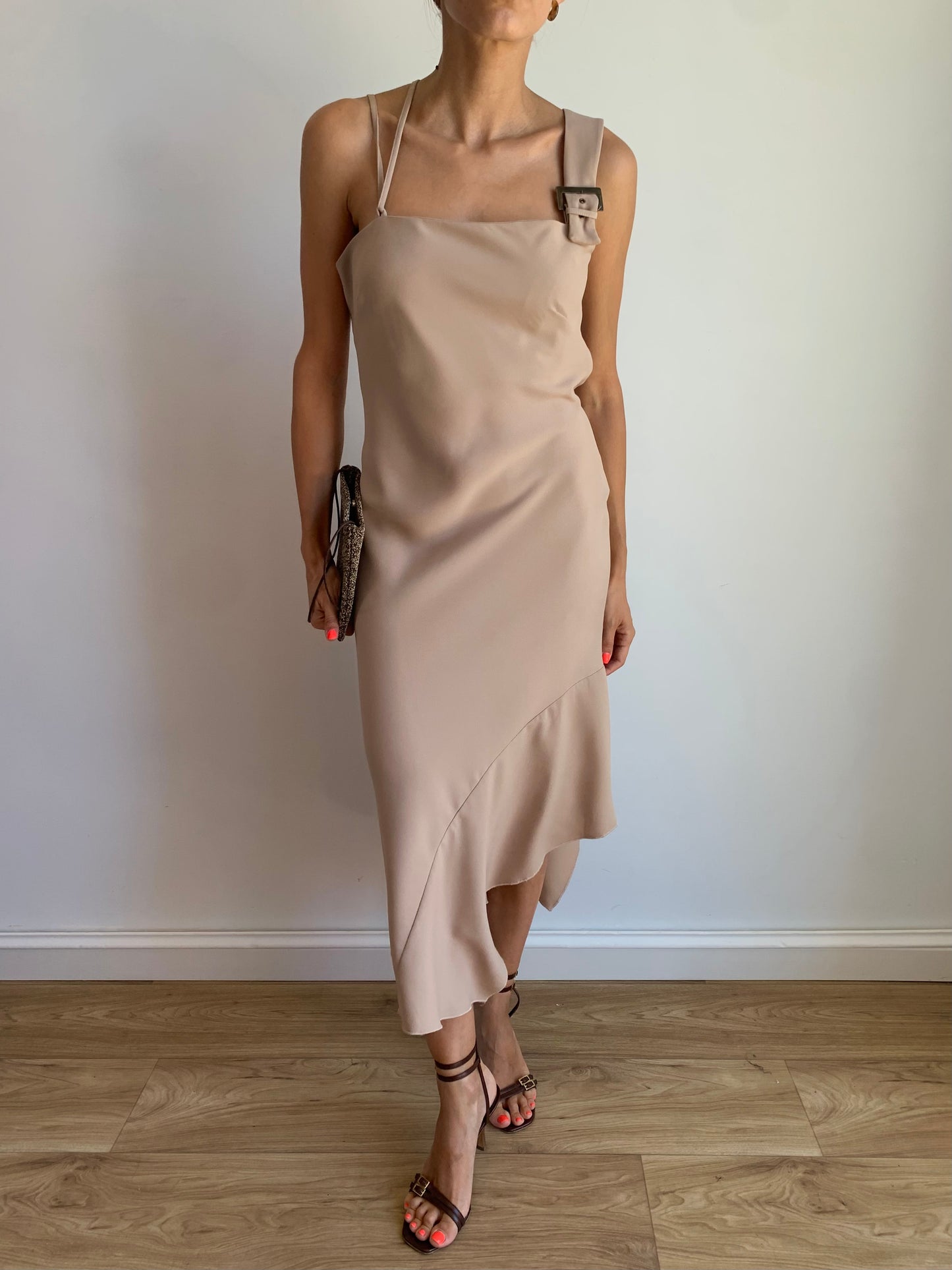 Asymmetric sand dress