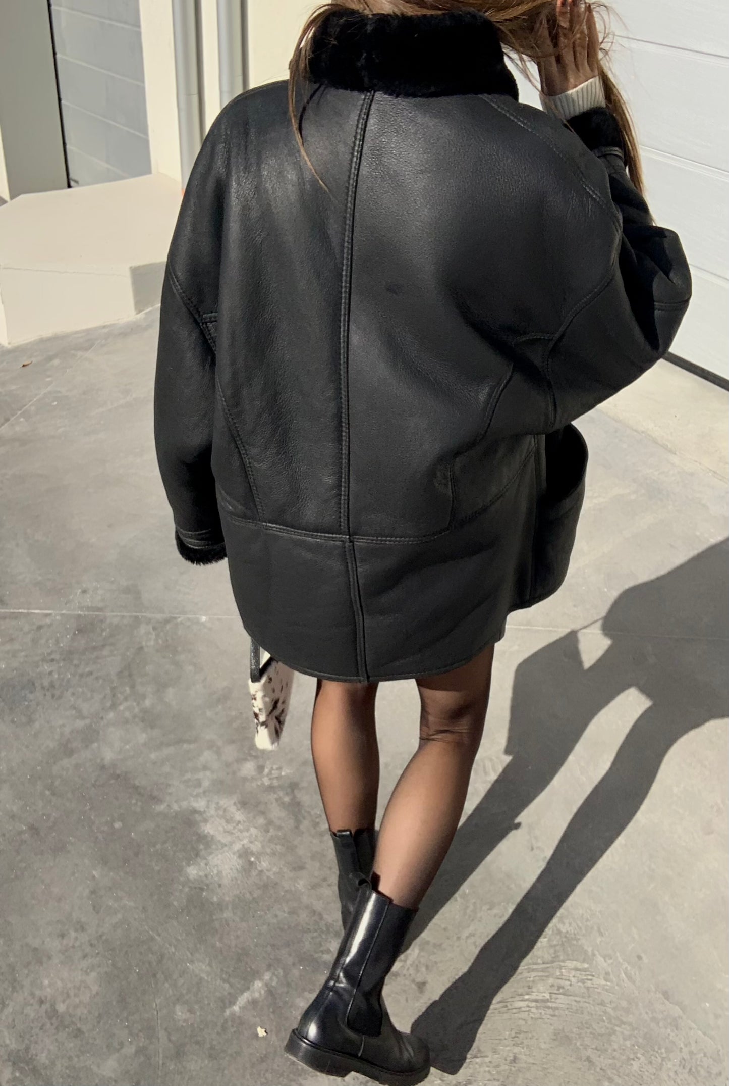 Vintage black Shearling coat