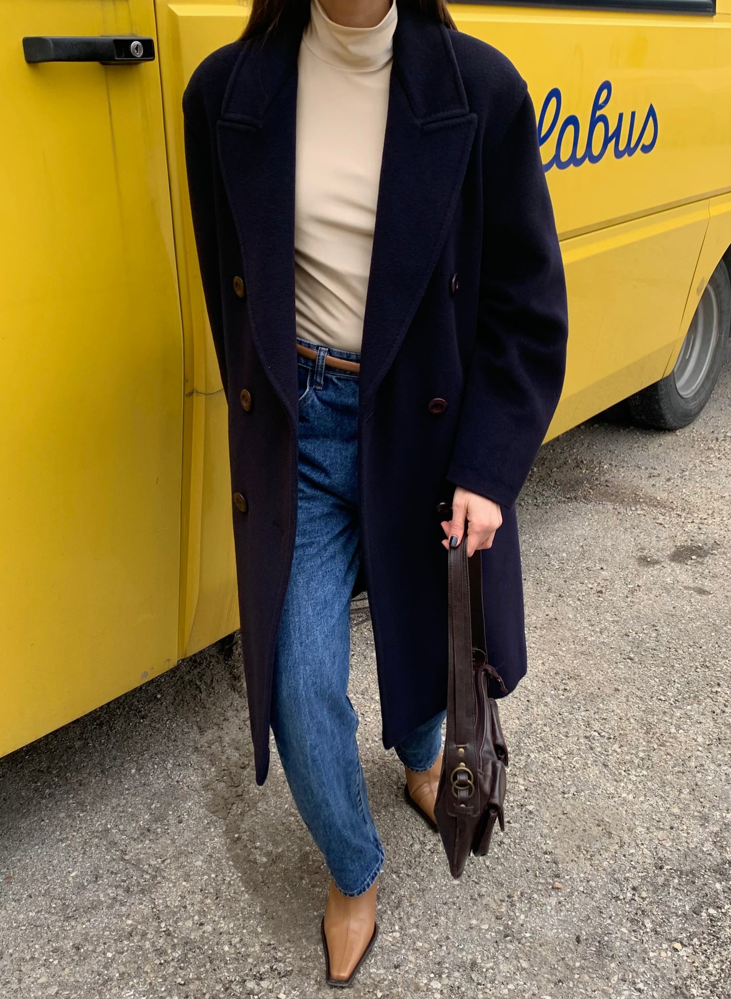 Vintage navy double-breasted coat